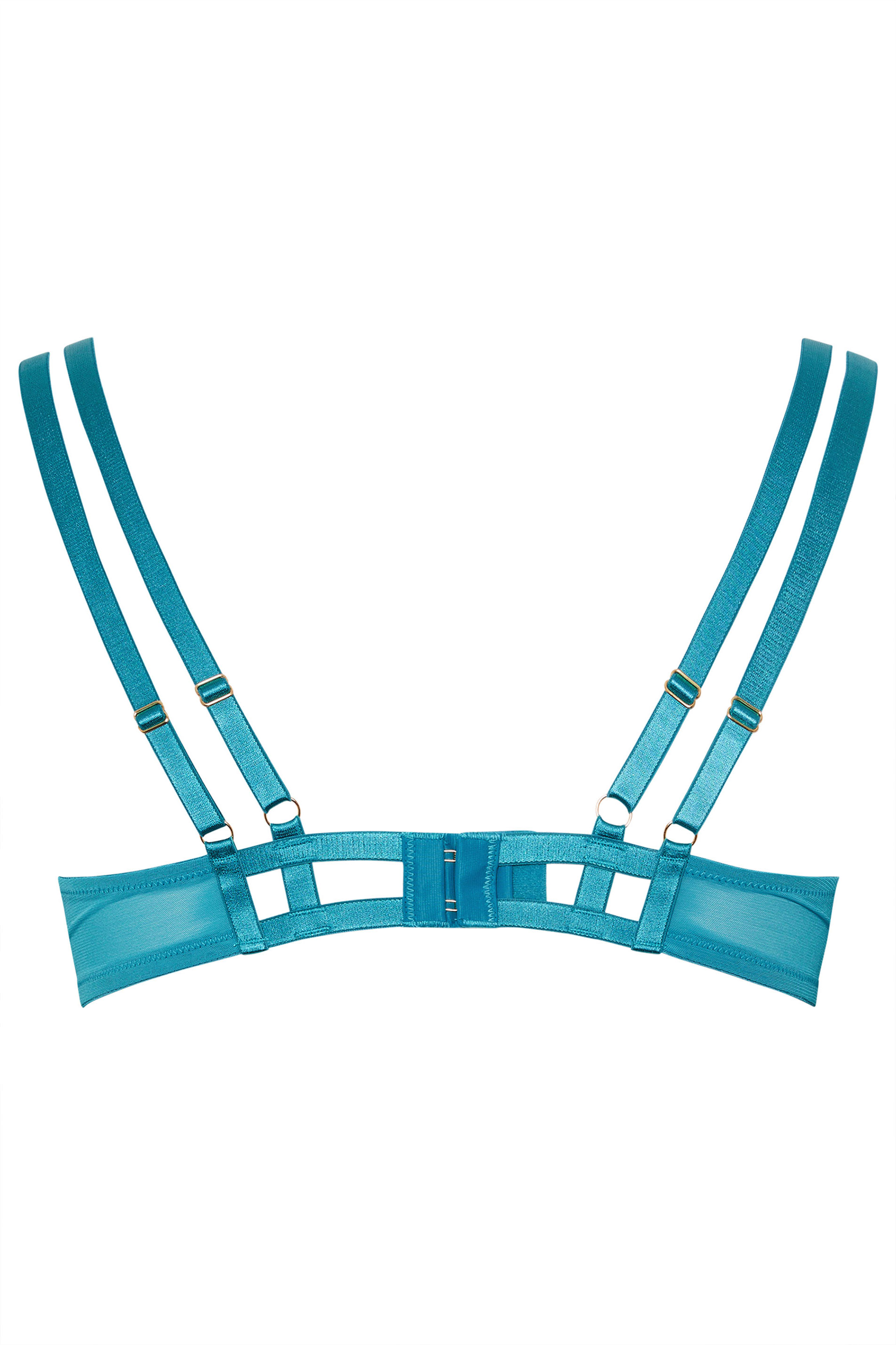PLAYFUL PROMISES Teal Blue Embroidered Underwired Bra 6