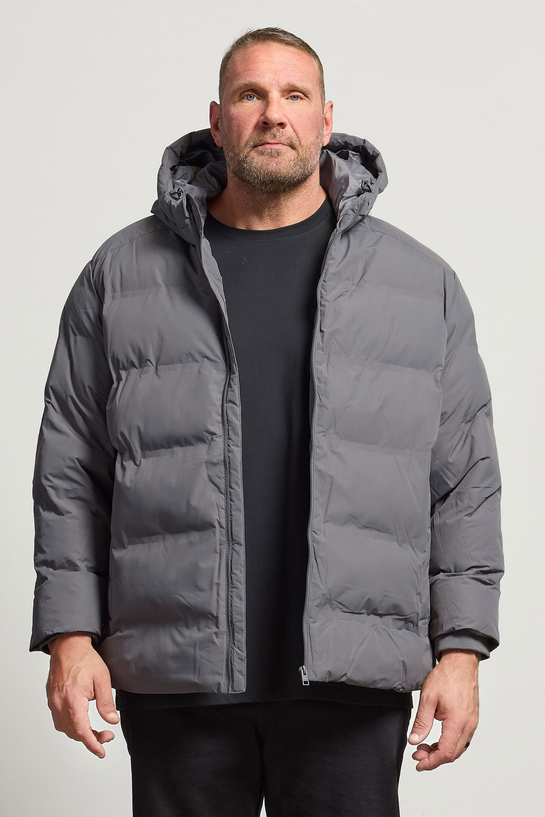 JACK & JONES Big & Tall Grey Puffer Jacket | BadRhino 3