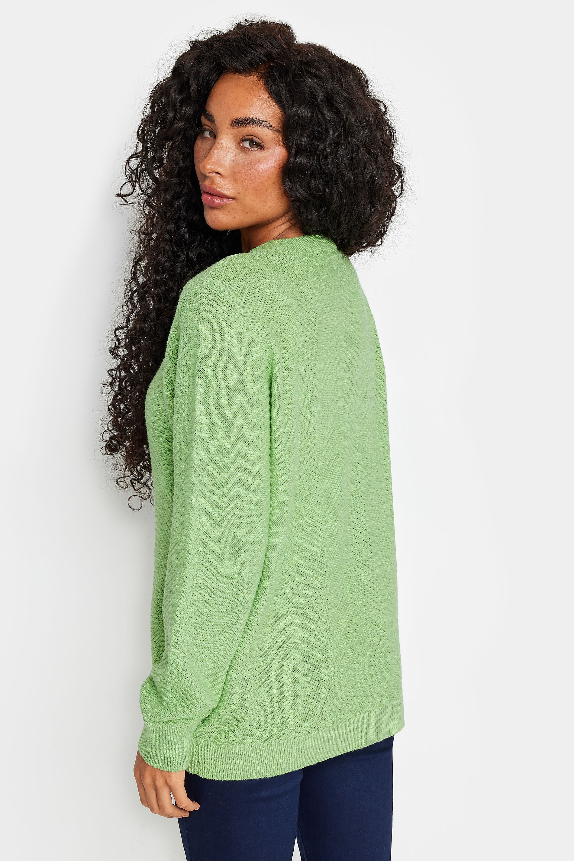 M&Co Petite Sage Green Ribbed Knit Jumper | M&Co 3