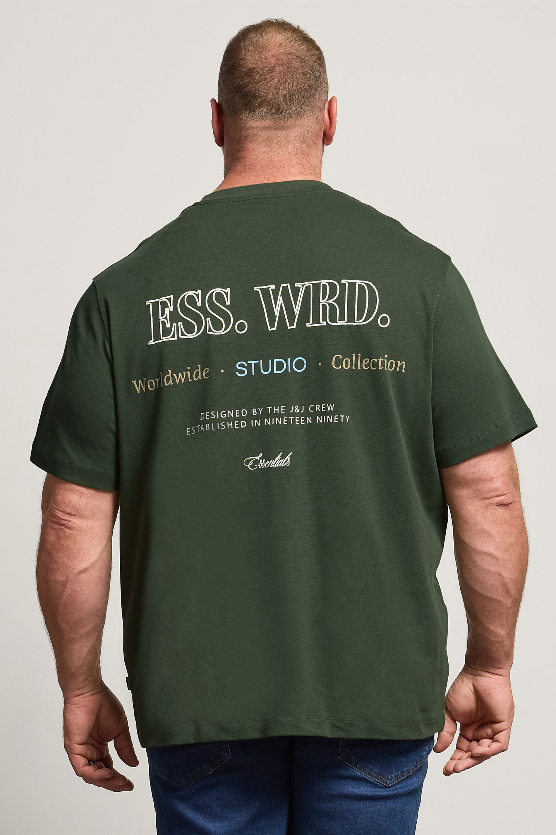 JACK & JONES Big & Tall Duffel Green Studio Graphic T-Shirt | BadRhino 2