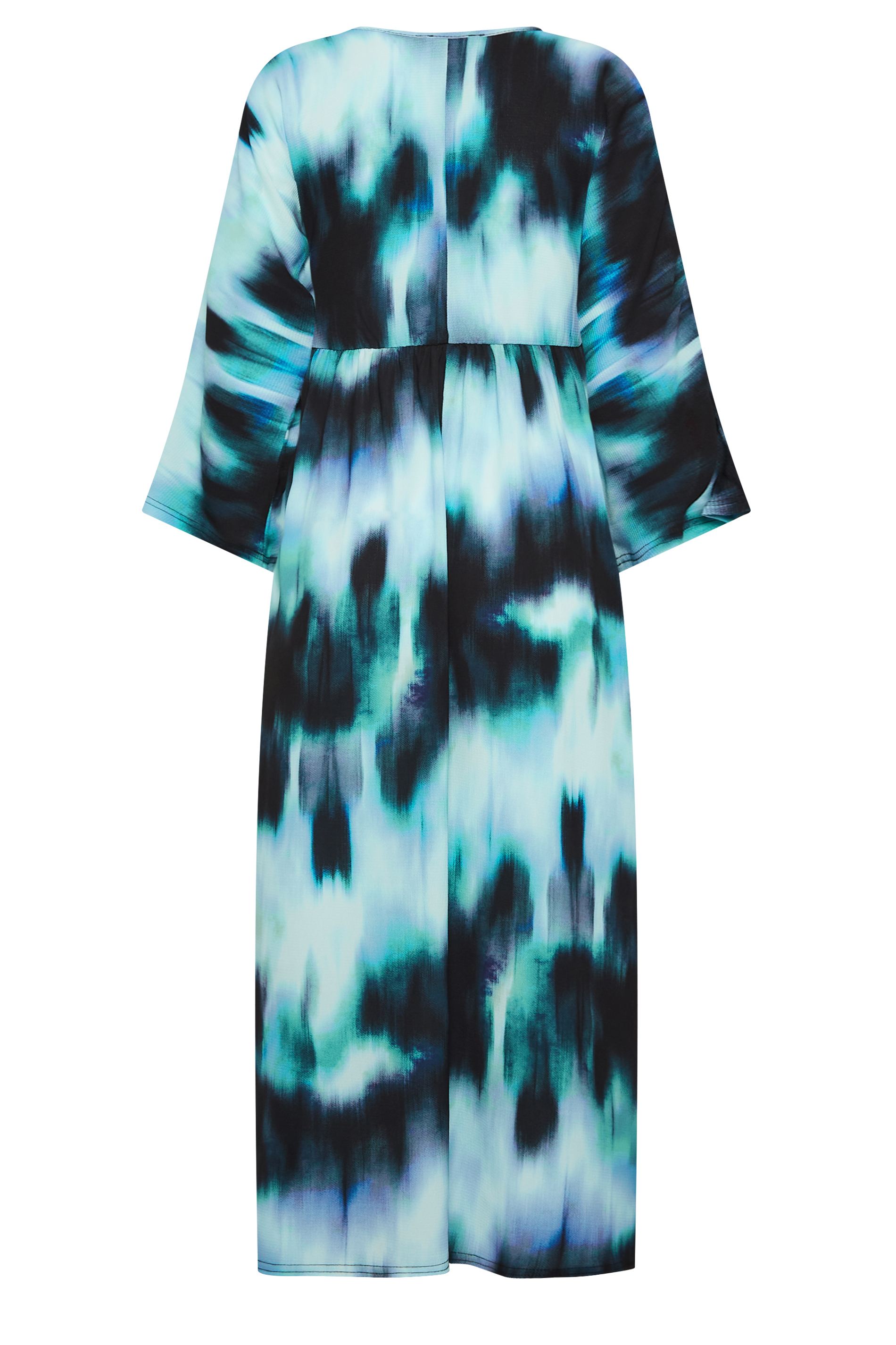 PixieGirl Blue Blur Print Maxi Smock Dress | PixieGirl 7