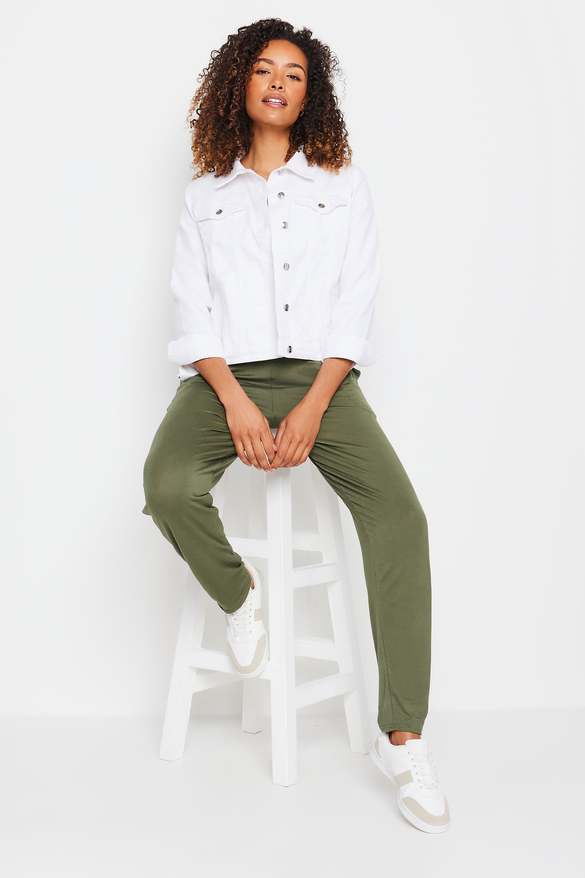 M&Co Khaki Green Hareem Jersey Trousers | M&Co 1