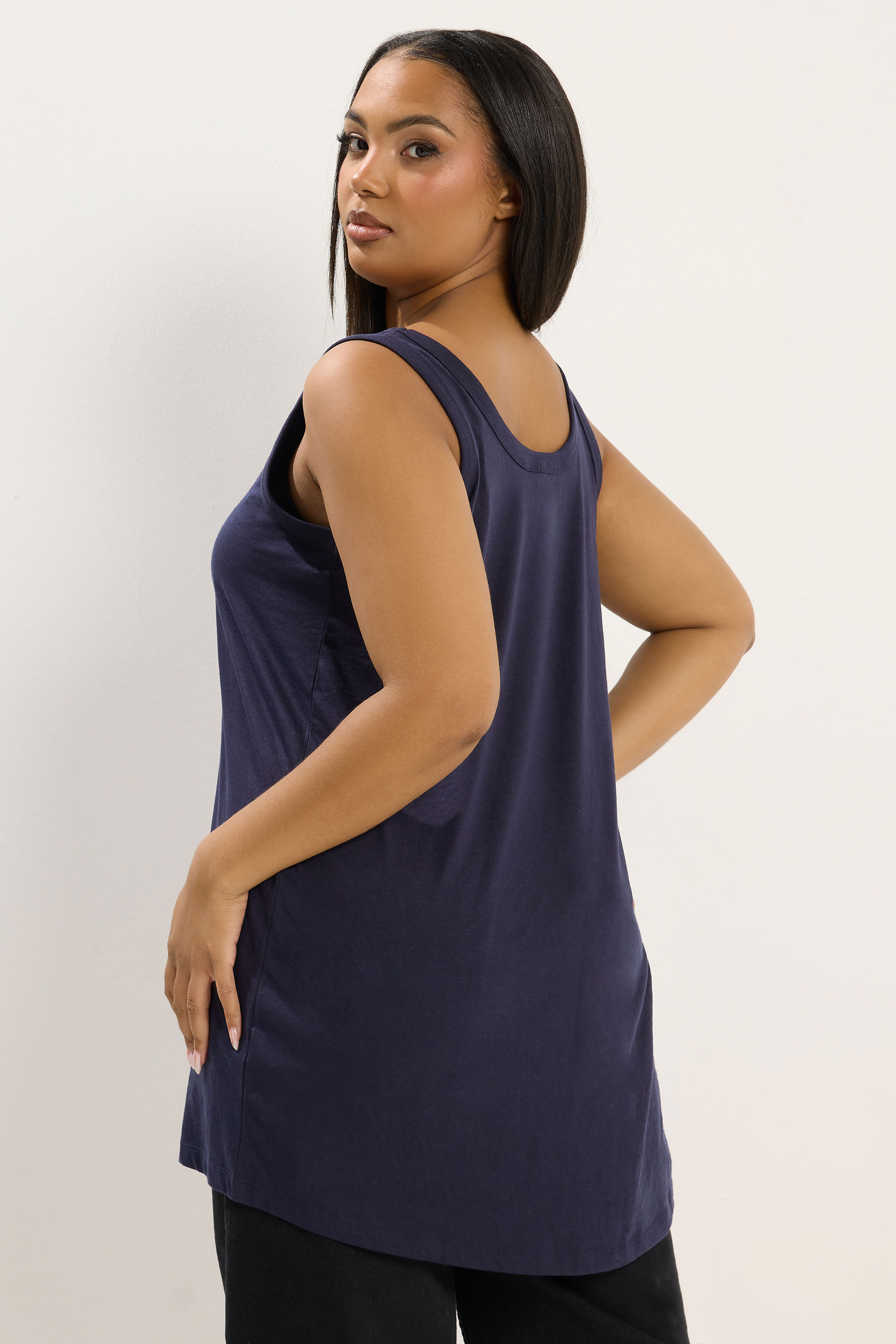 Navy Vest Top | Yours Clothing 2