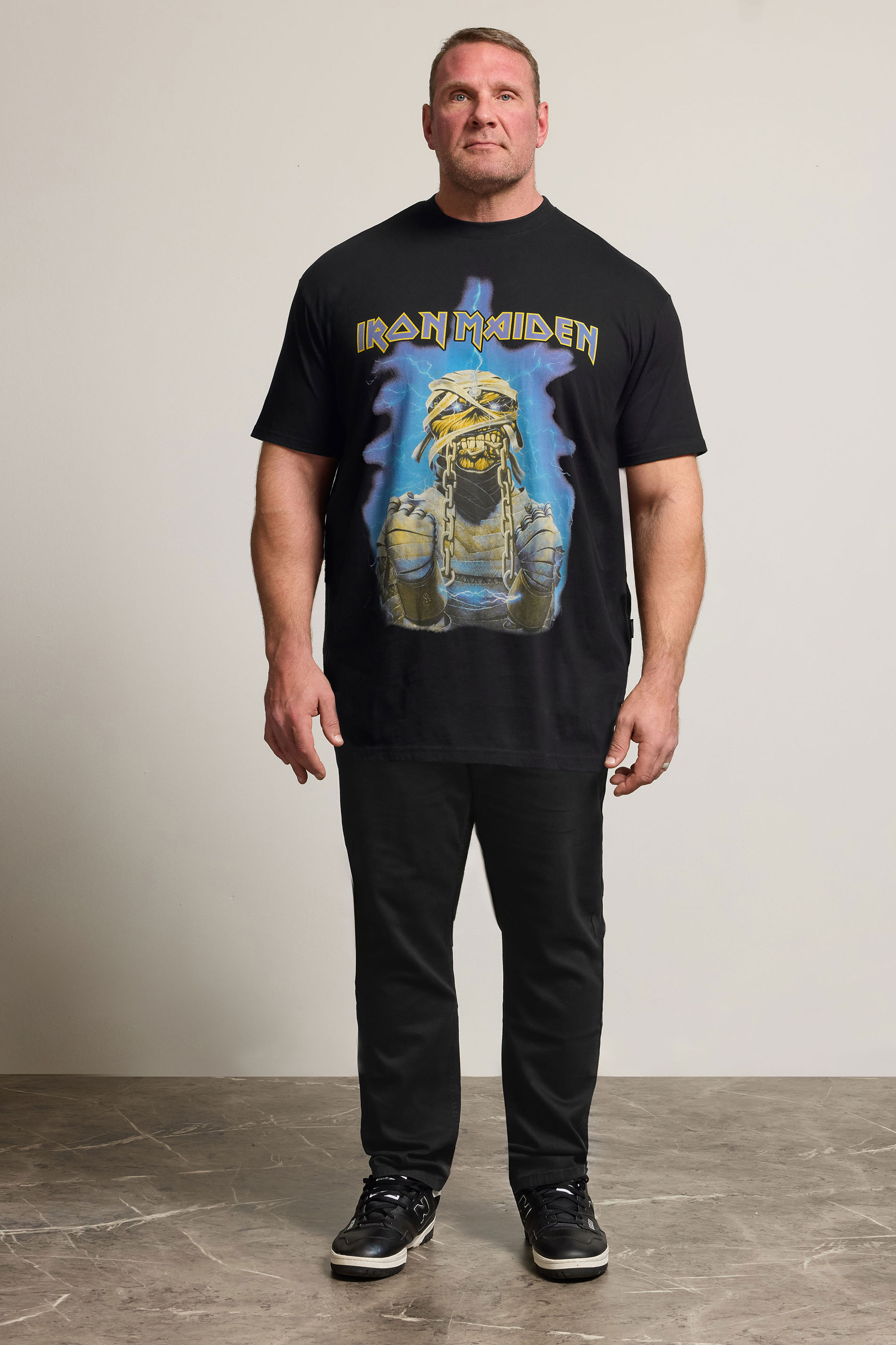 BadRhino Big & Tall Black & Blue Extra Long Iron Maiden Graphic T-Shirt | BadRhino 1