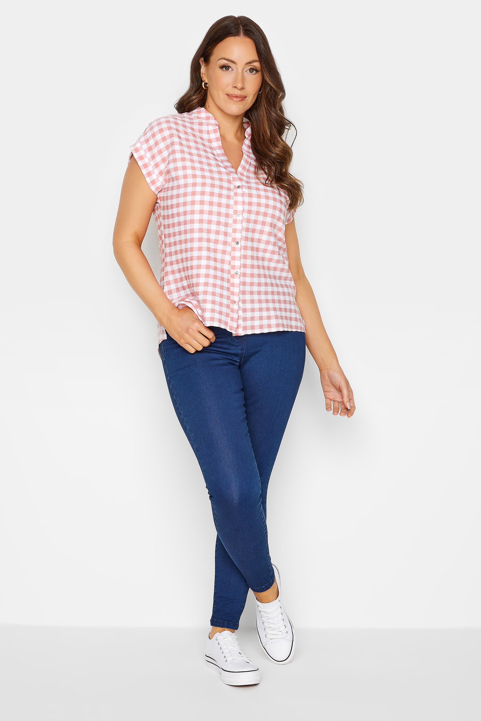 M&Co Pink Gingham Short Sleeve Shirt | M&Co 2