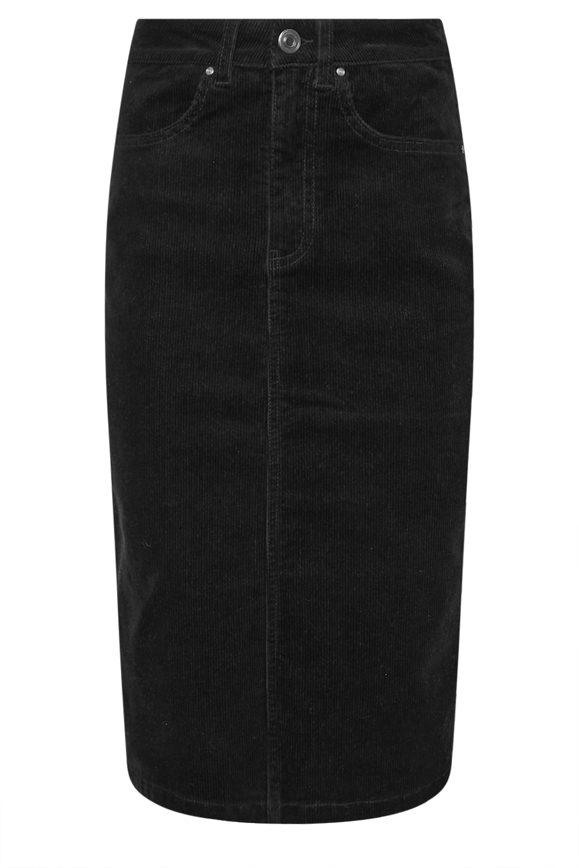M&Co Petite Black Cord Midi Skirt | M&Co 5