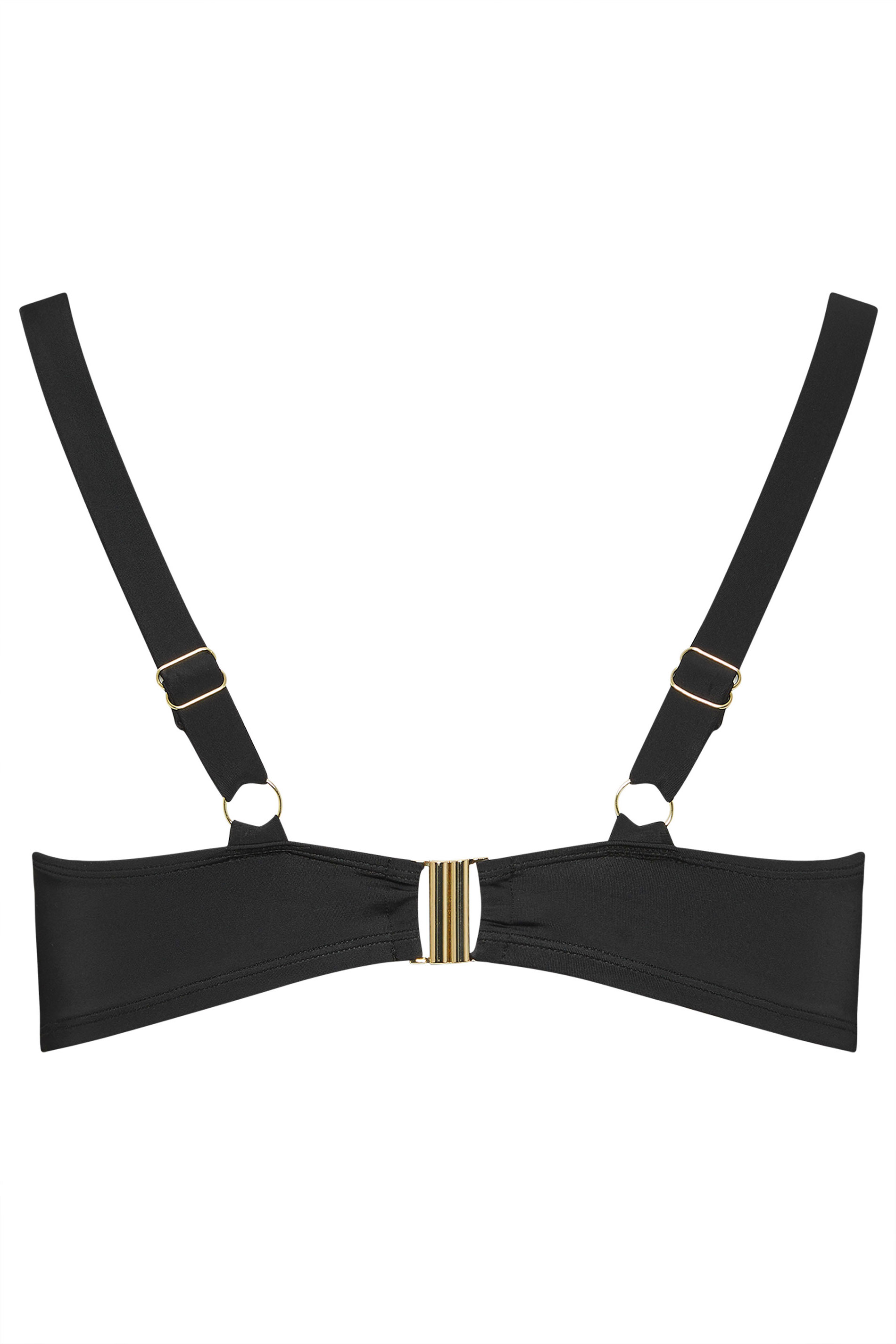 YOURS Plus Size Black Premium Underwired Bikini Top | Yours Clothing 8
