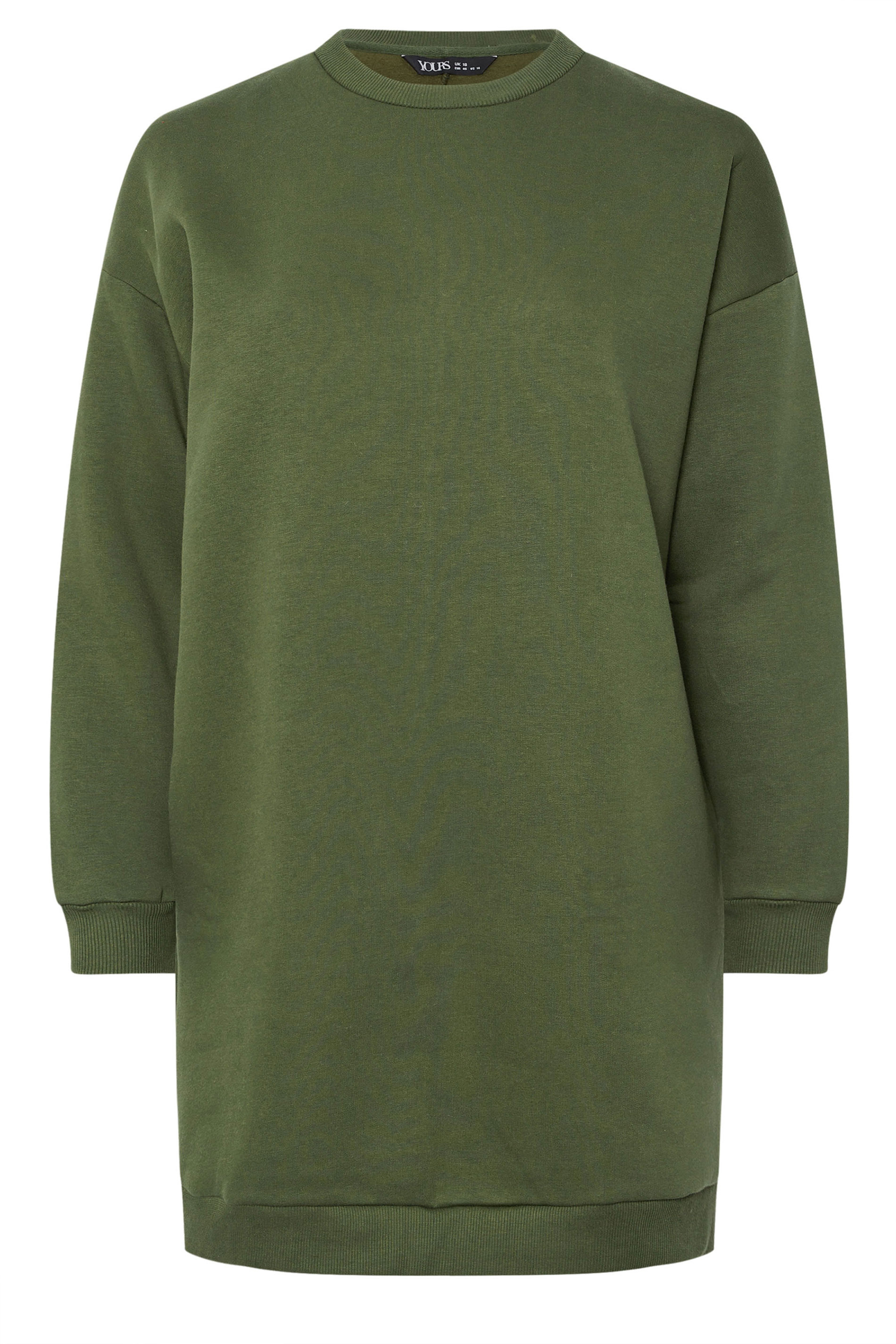 YOURS Plus Size Khaki Green Sweatshirt | Yours Clothing  5