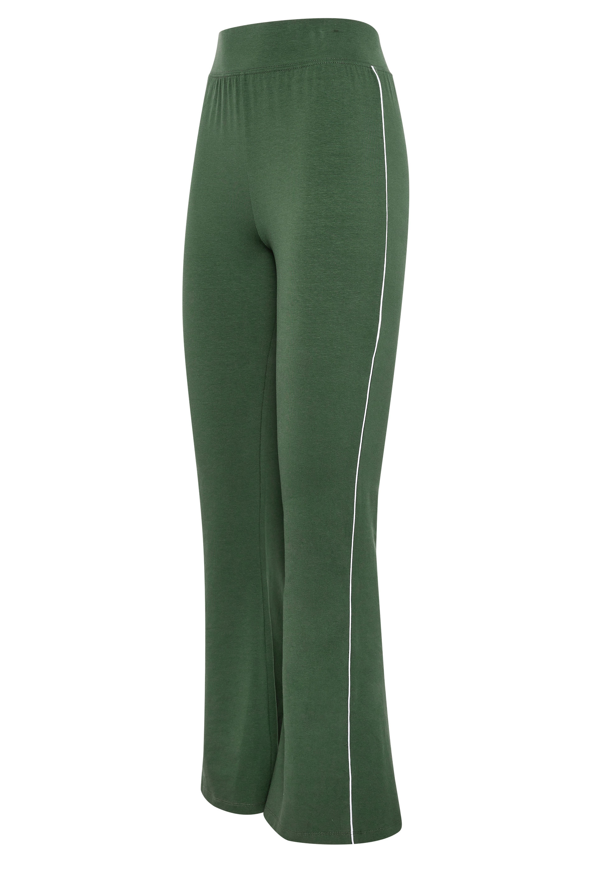 LTS Tall Women's Olive Green Side Stripe Cotton Flared Leggings | Long Tall Sally 5