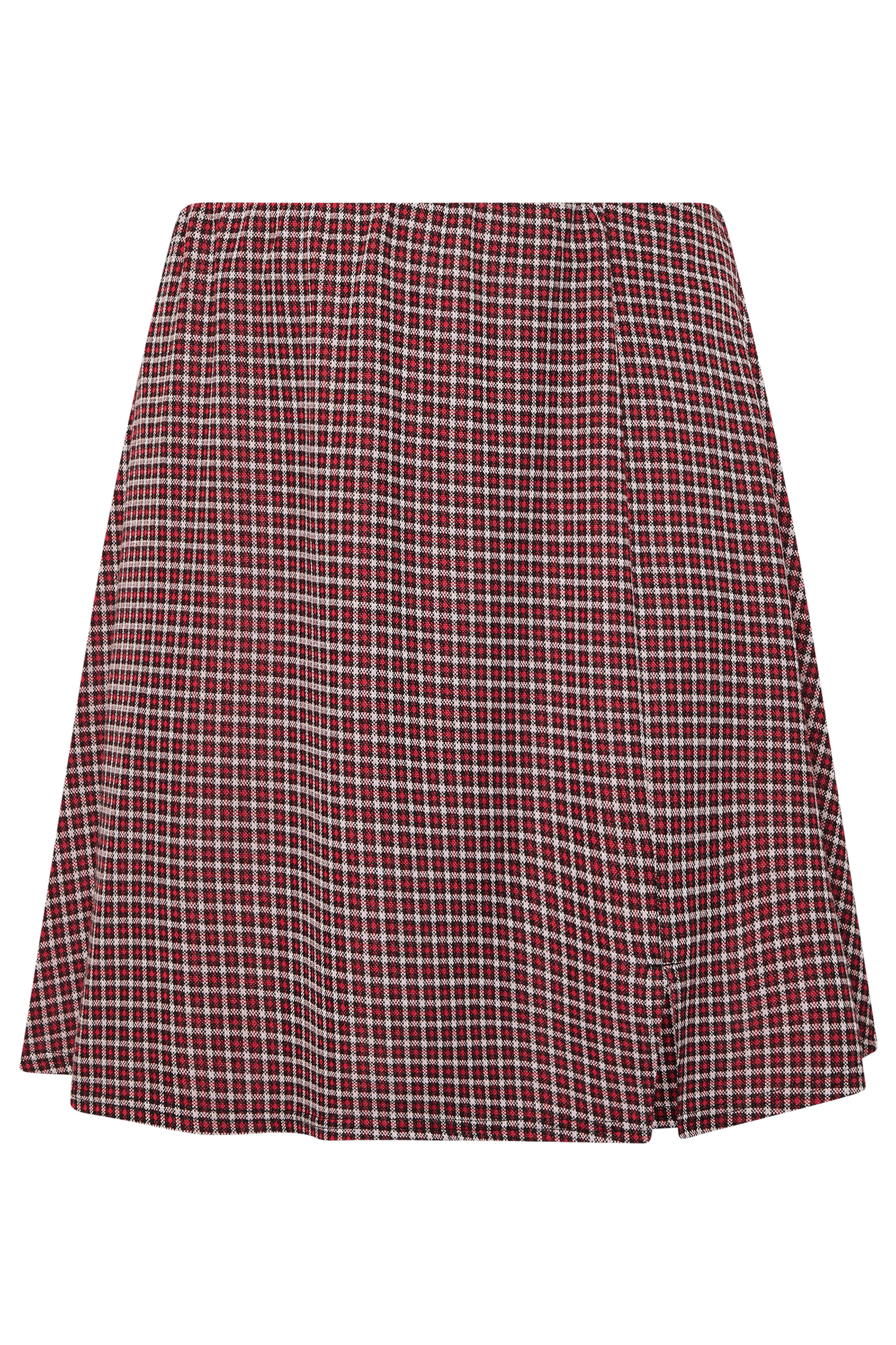 YOURS Plus Size Red Check Mini Skirt | Yours Clothing 5