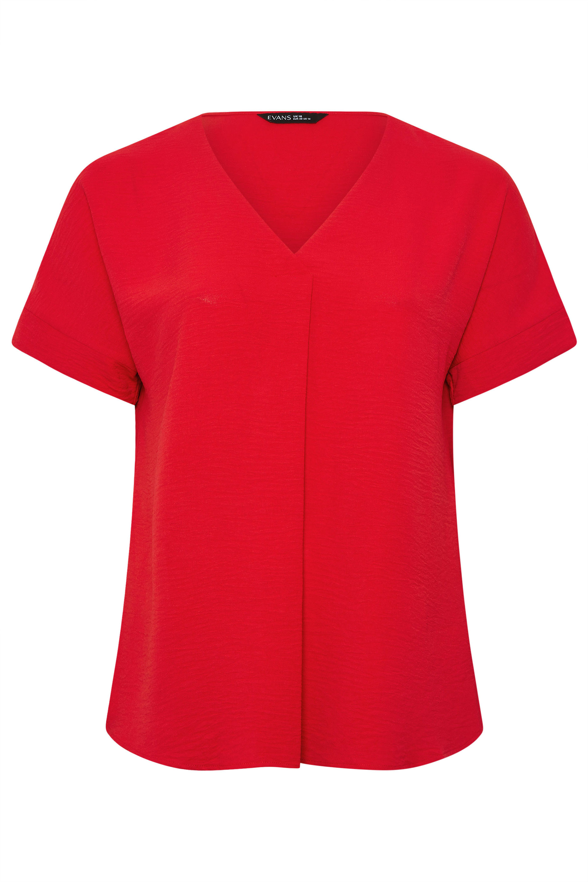 EVANS Plus Size Red Pleat Front Blouse | Evans  5