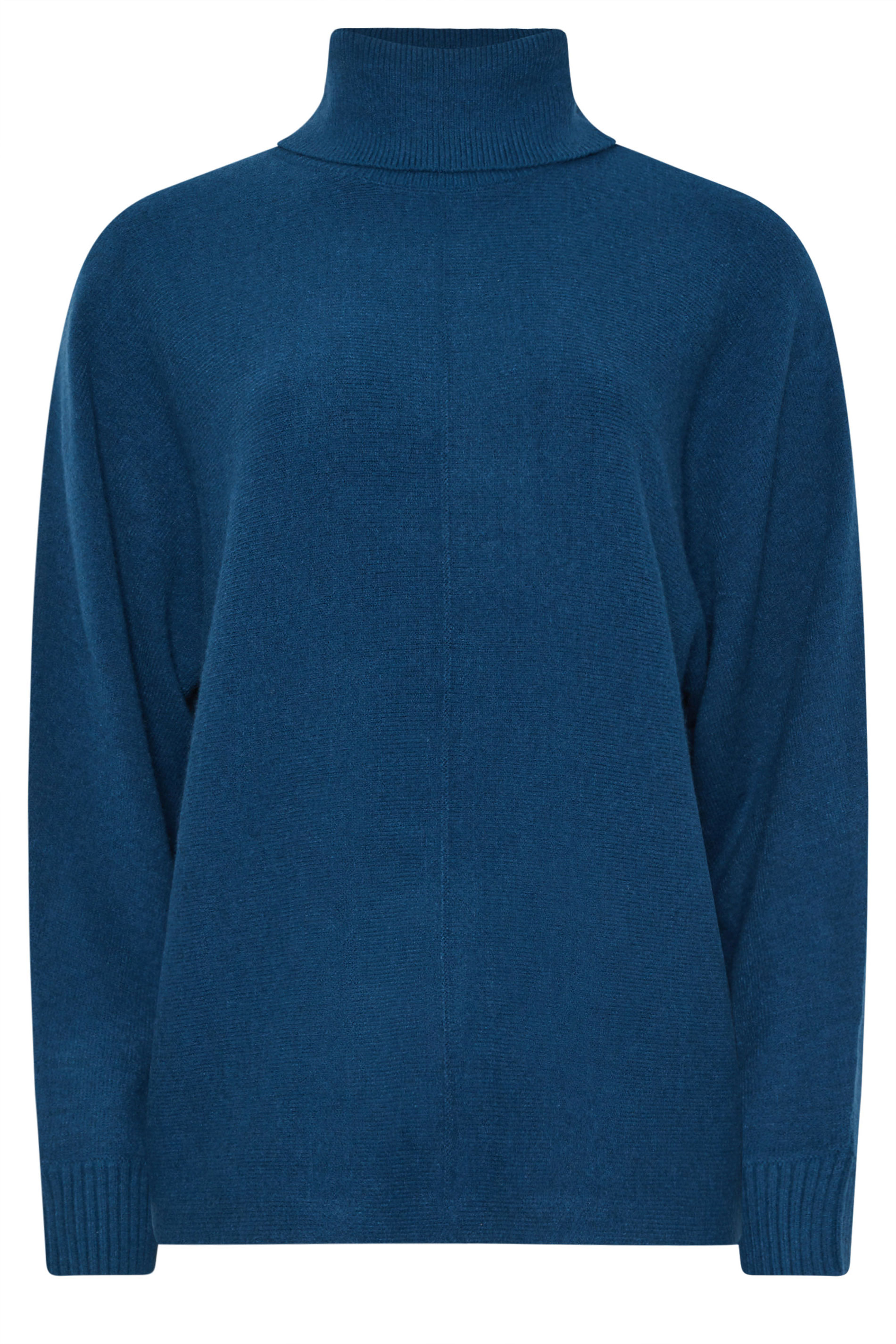 LTS Tall Teal Blue Batwing Roll Neck Jumper | Long Tall Sally 5