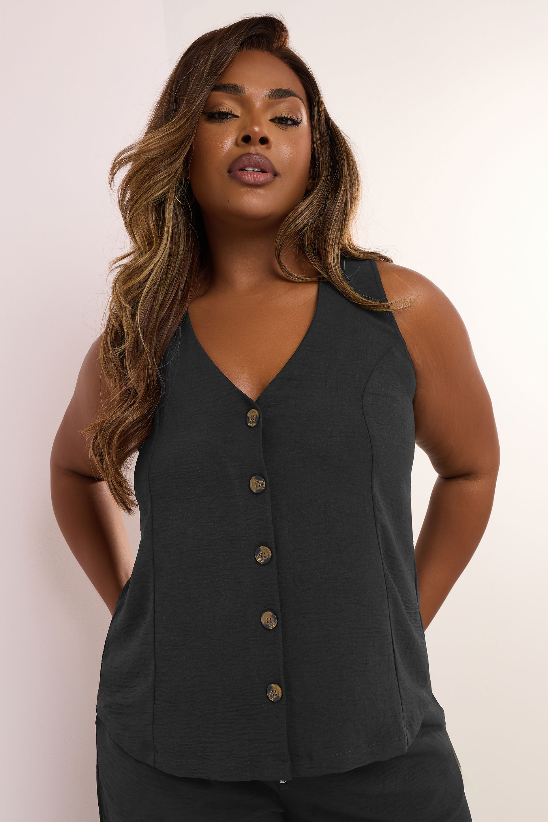 YOURS Plus Size Khaki Green Waistcoat | Yours Clothing 3