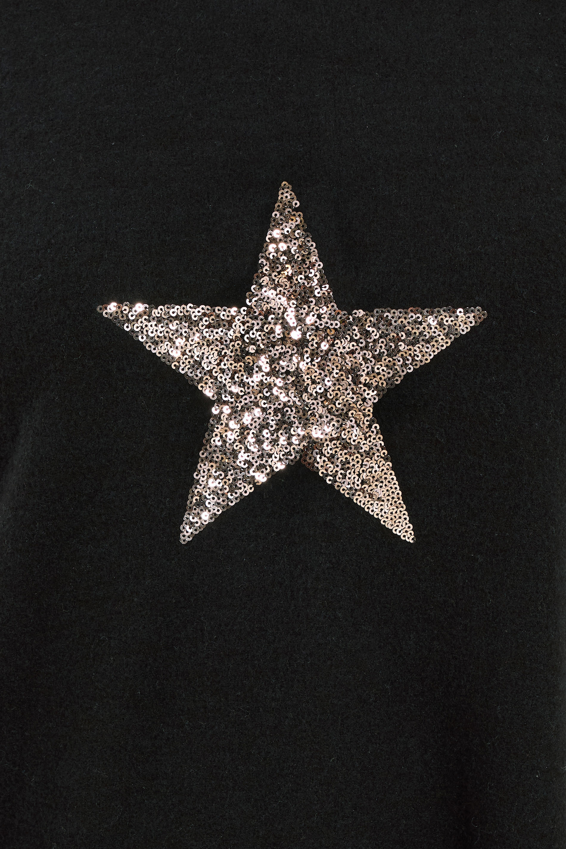 YOURS Plus Size Black Sequin Embellished Star Jumper | Yours Clothing 4