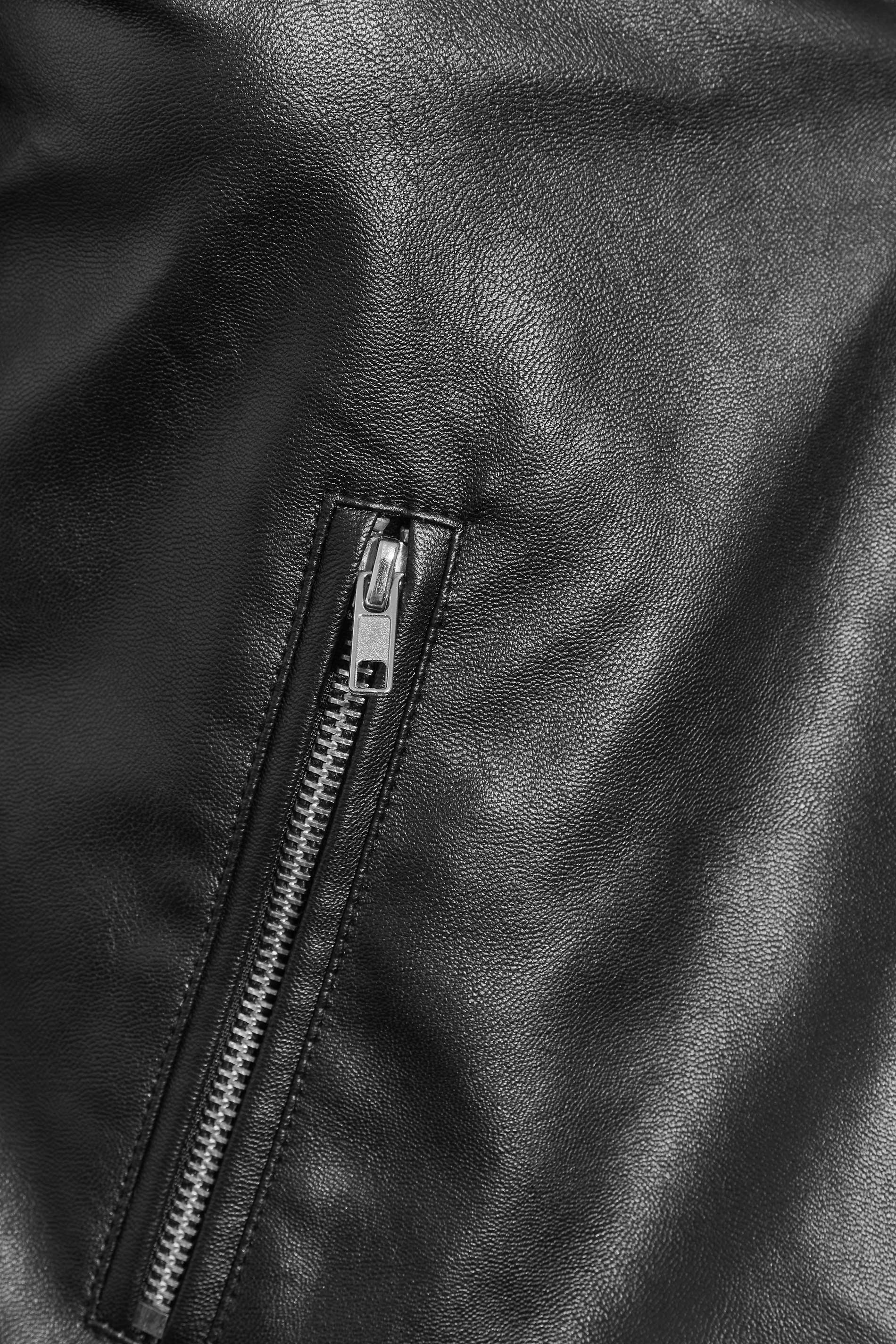 Petite Black Faux Leather Biker Jacket | PixieGirl  5