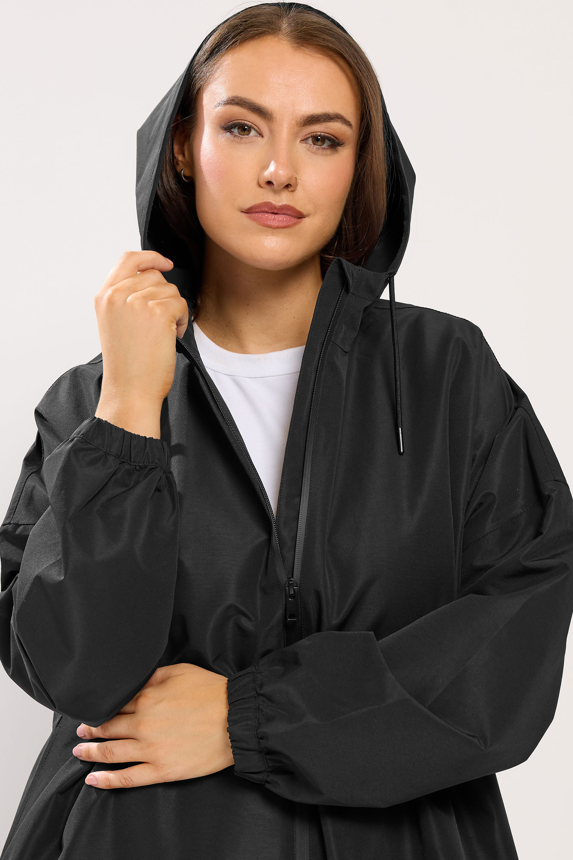 YOURS Plus Size Black Waterproof Longline Parka Jacket | Yours Clothing 4