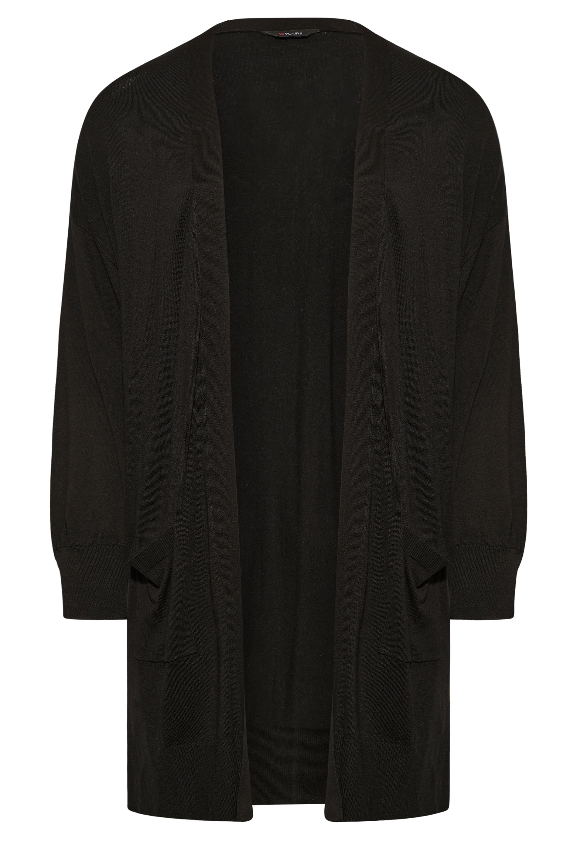 Plus Size Curve Black Balloon Sleeve Fine Knit Cardigan | Yours Clothing 6