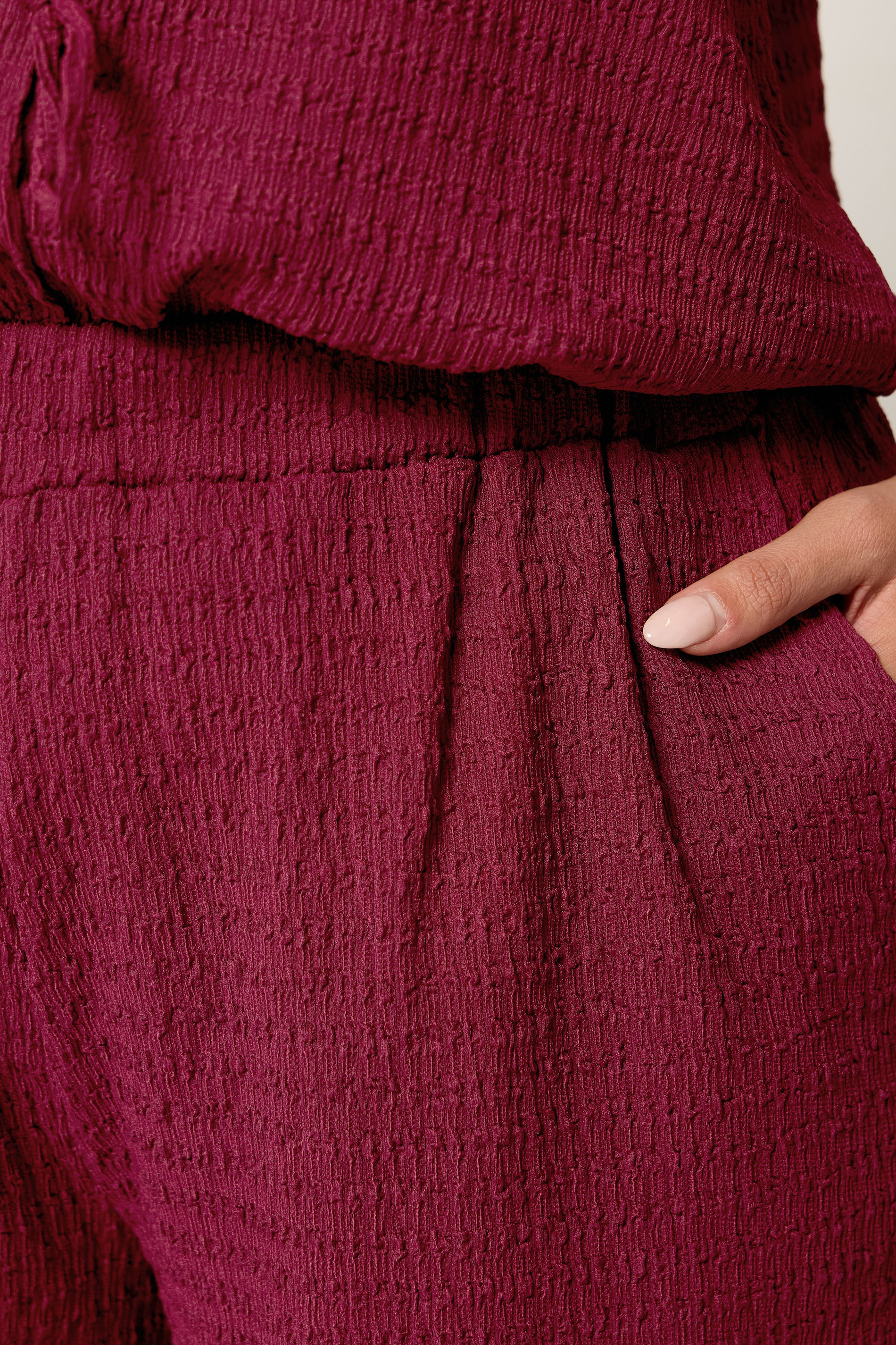 YOURS Plus Size Red Textured Shorts | Yours Clothing 5