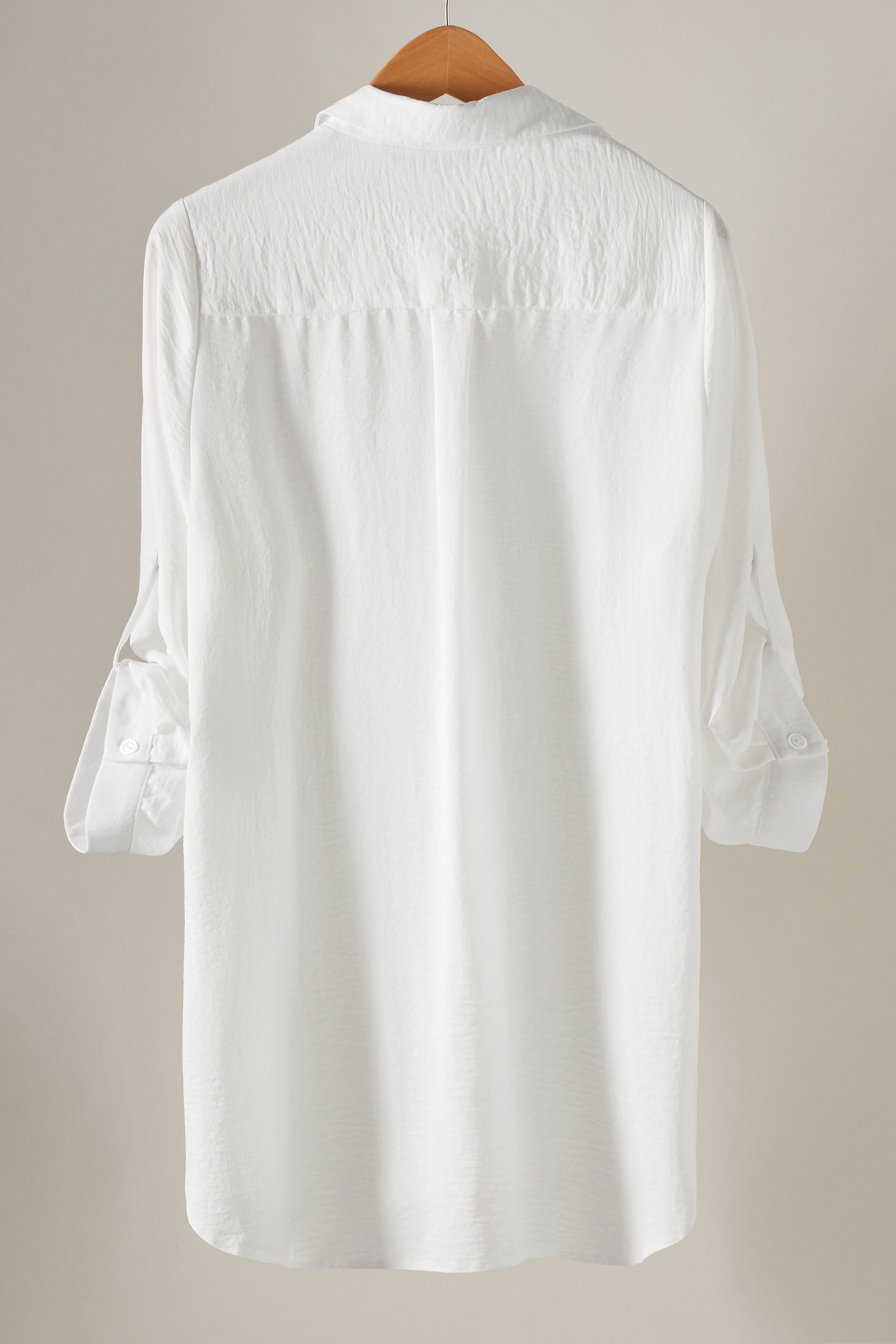 EVANS Plus Size White Tab Sleeve Shirt | Evans 7