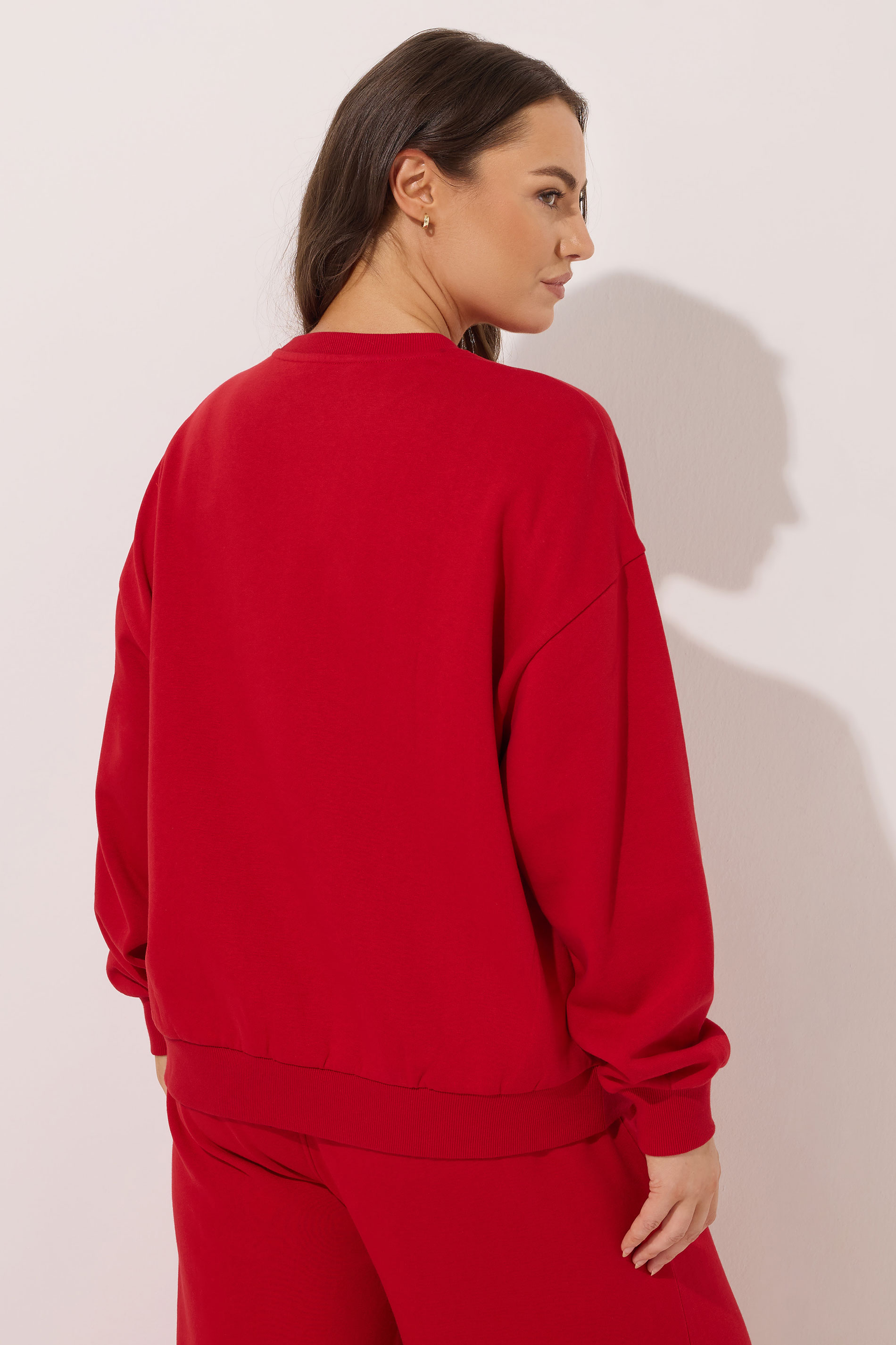 YOURS Plus Size Red 'NYC 97' Slogan Sweatshirt | Yours Clothing 4