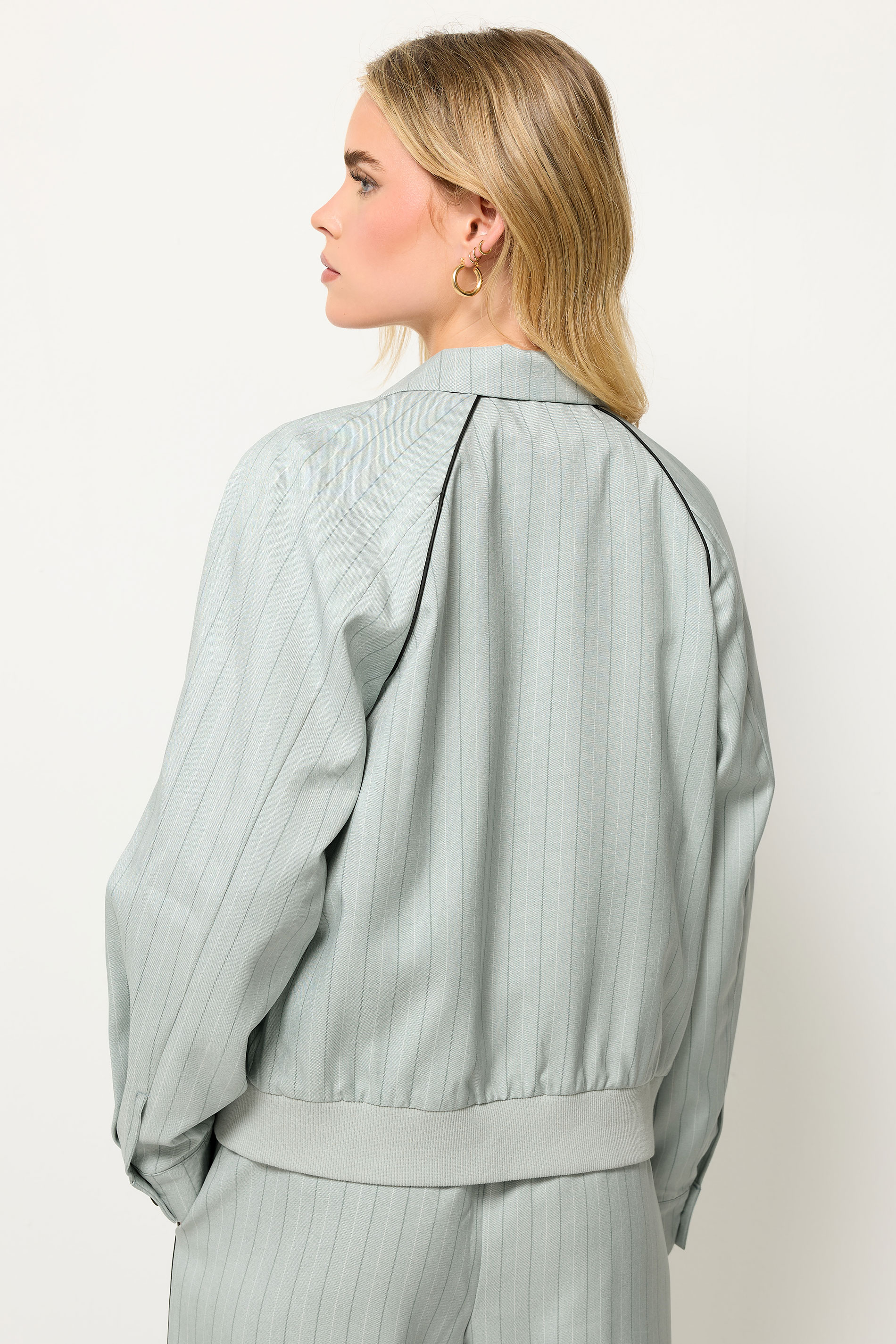 PixieGirl Petite Women's Blue Stripe Tailored Jacket | PixieGirl  4