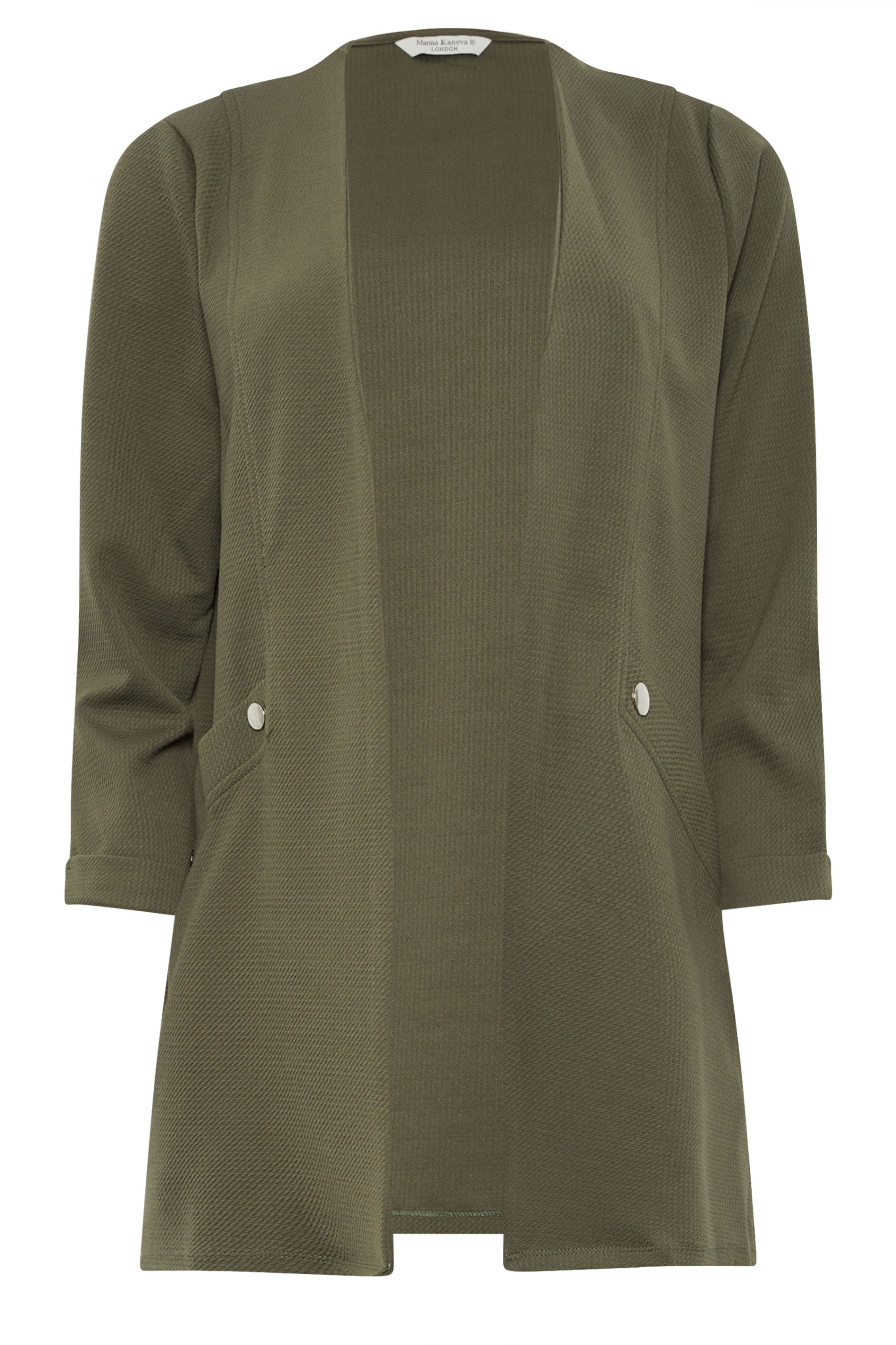 M&Co Khaki Green Textured Jersey Jacket | M&Co 5