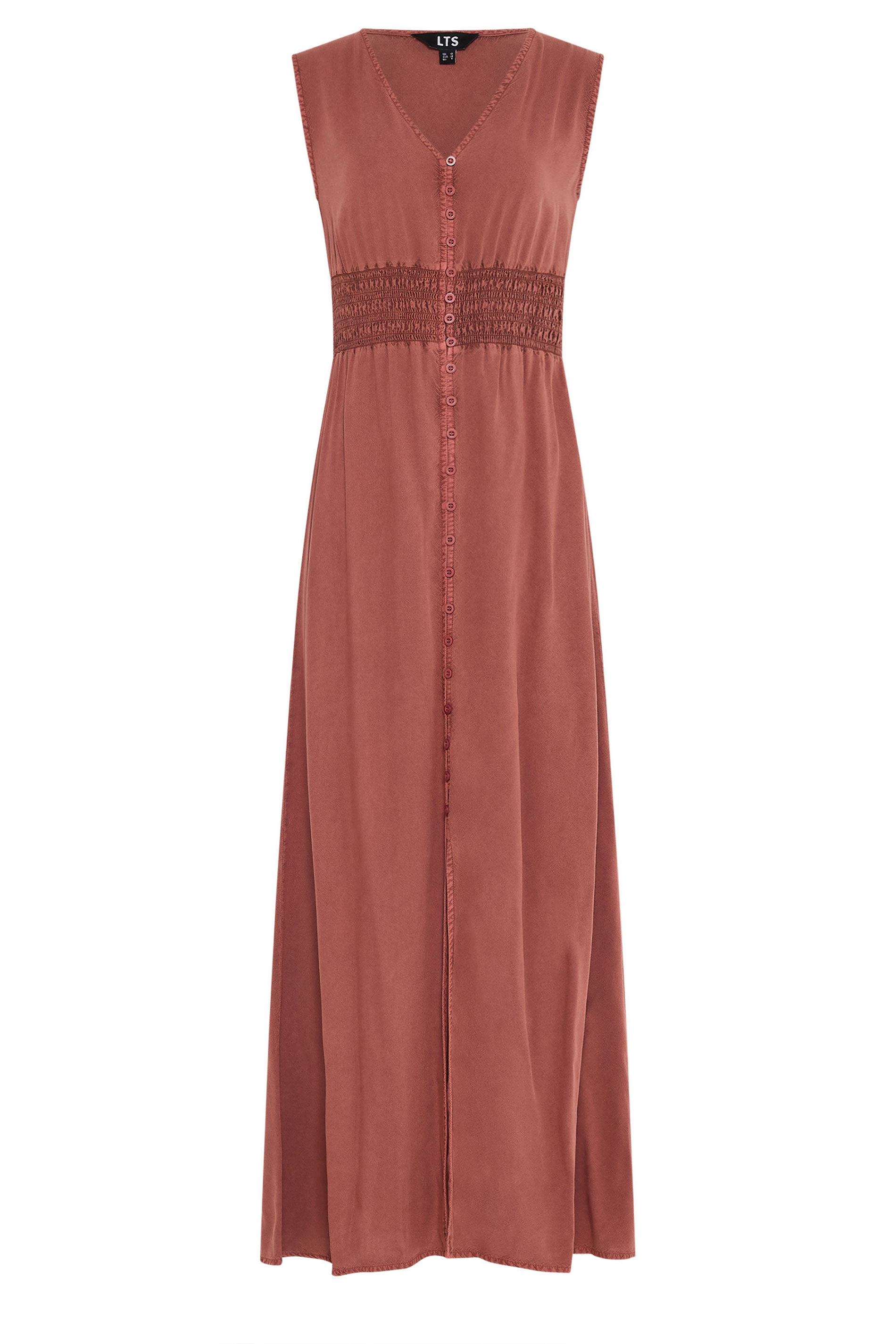 LTS Tall Women's Rust Orange Shirred Waist Maxi Dress | Long Tall Sally 5
