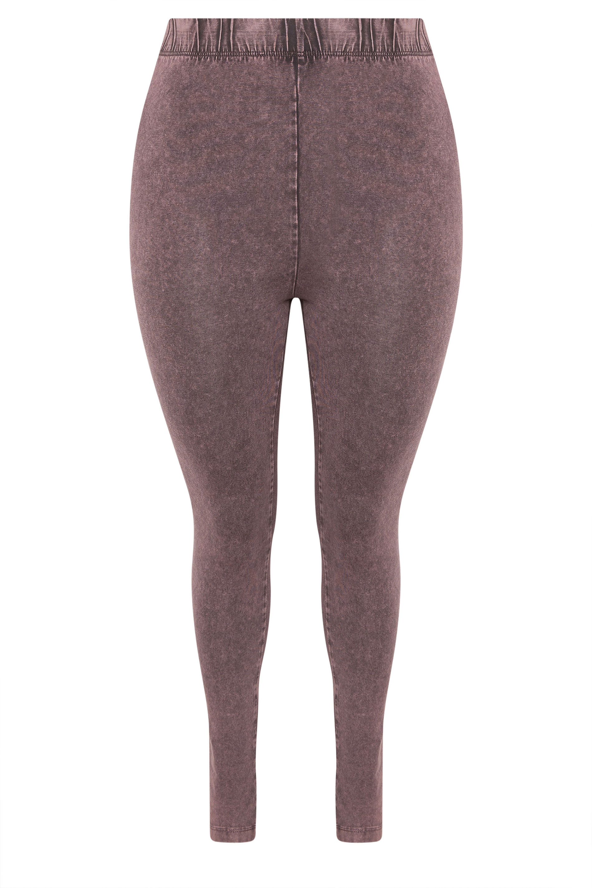YOURS Plus Size Burgundy Red Acid Wash Leggings | Yours Clothing 5