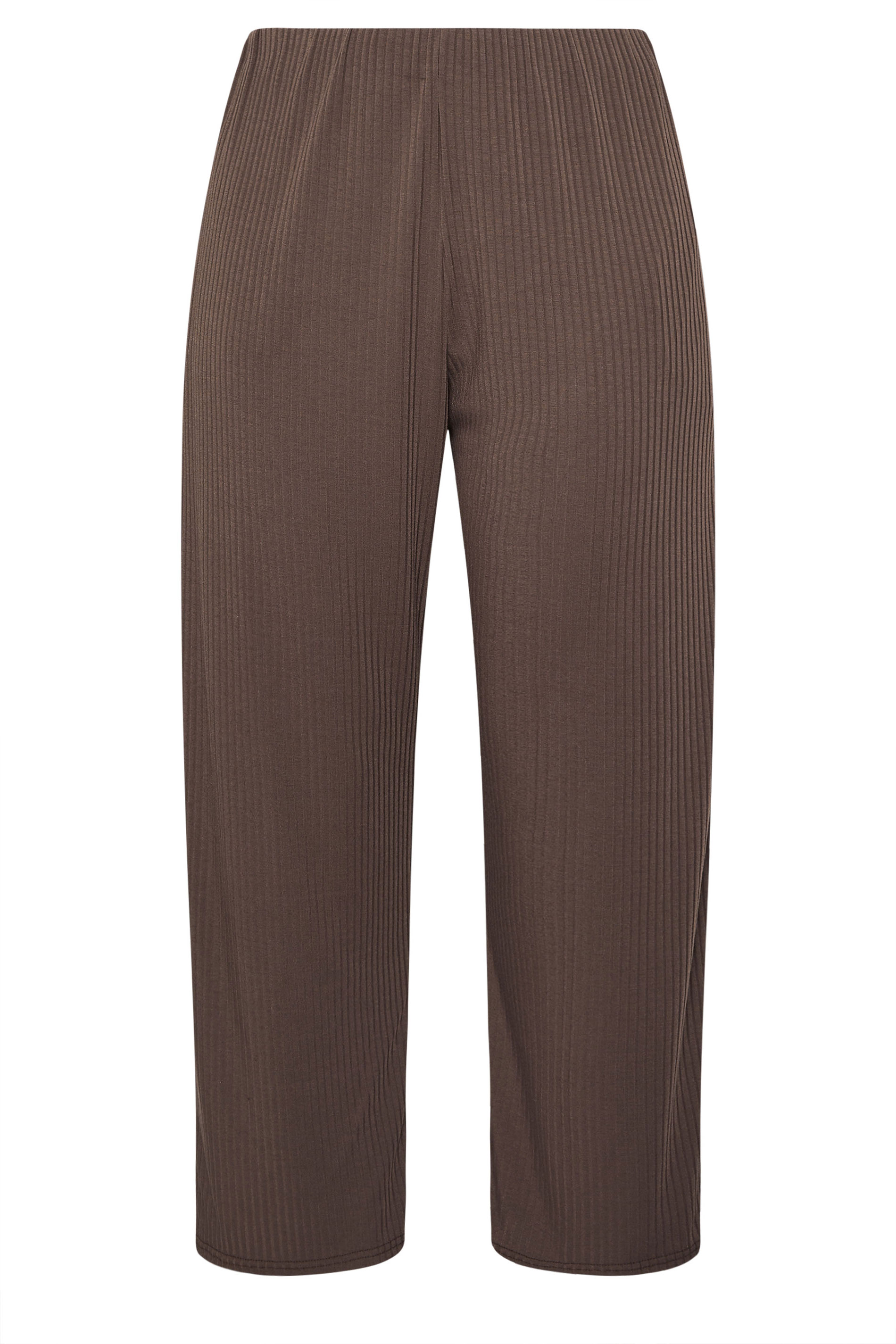 LIMITED COLLECTION Plus Size Brown Ribbed Wide Leg Trousers | Yours Clothing 6