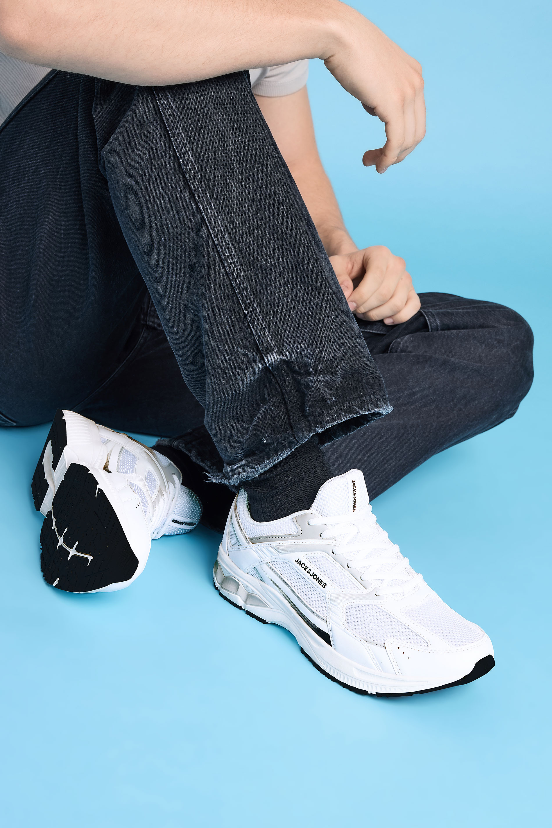JACK & JONES White Mesh Trainer | BadRhino 3