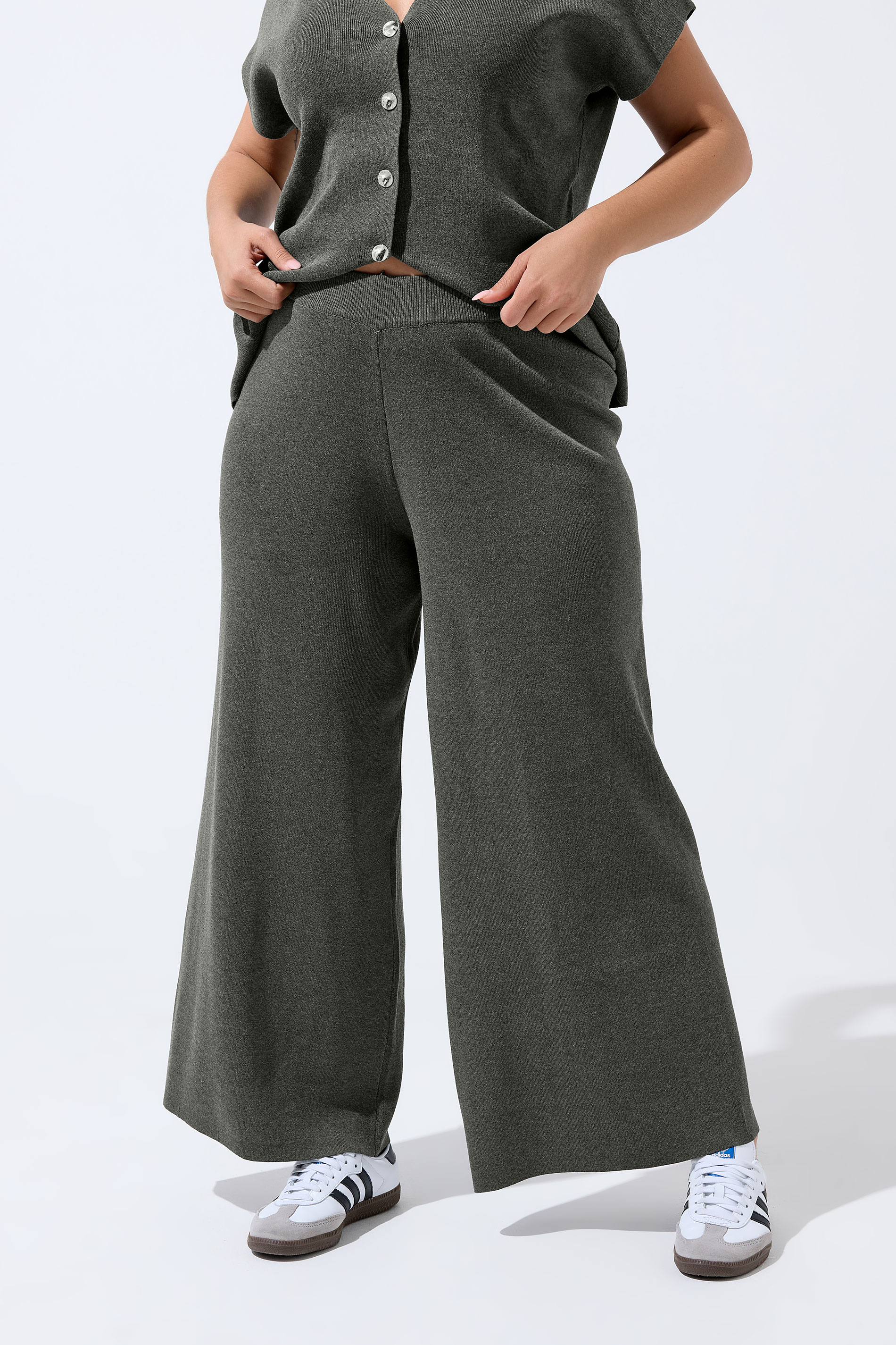 LIMITED COLLECTION Plus Size Grey Knitted Trousers | Yours Clothing 2