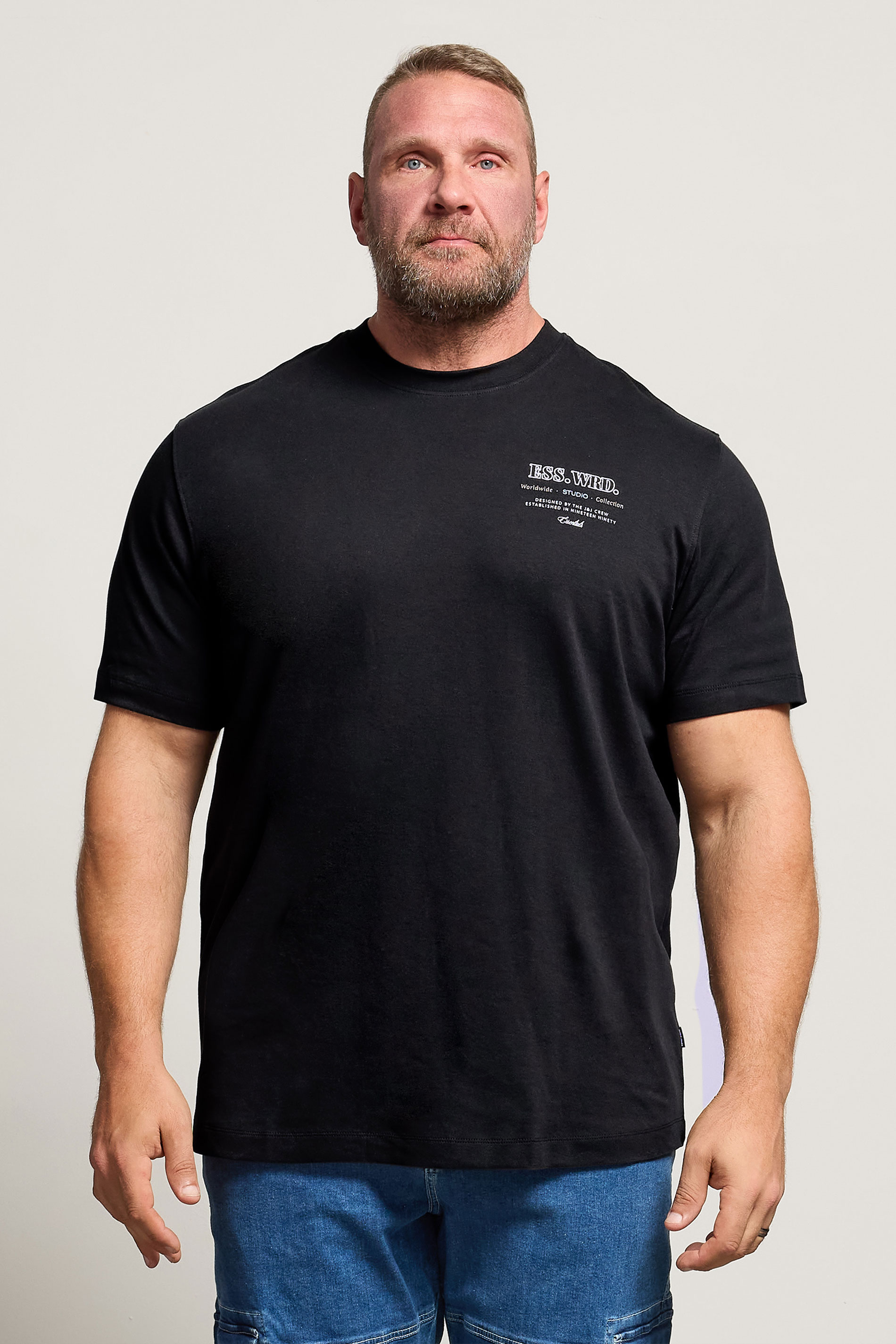 JACK & JONES Big & Tall Black Studio Graphic T-Shirt | BadRhino 3