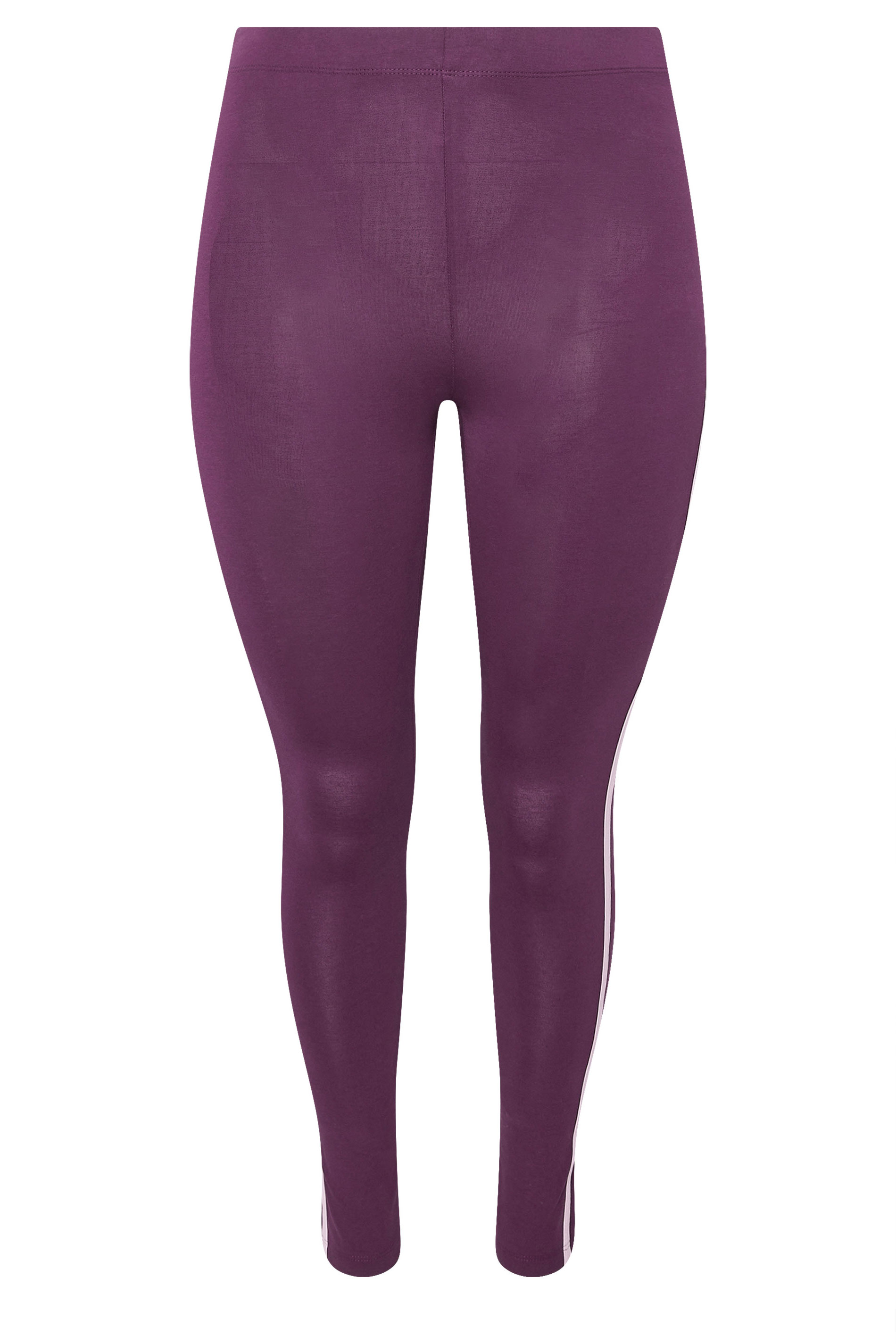 YOURS ACTIVE Plus Size Burgundy Red Side Stripe Leggings | Yours Clothing 6