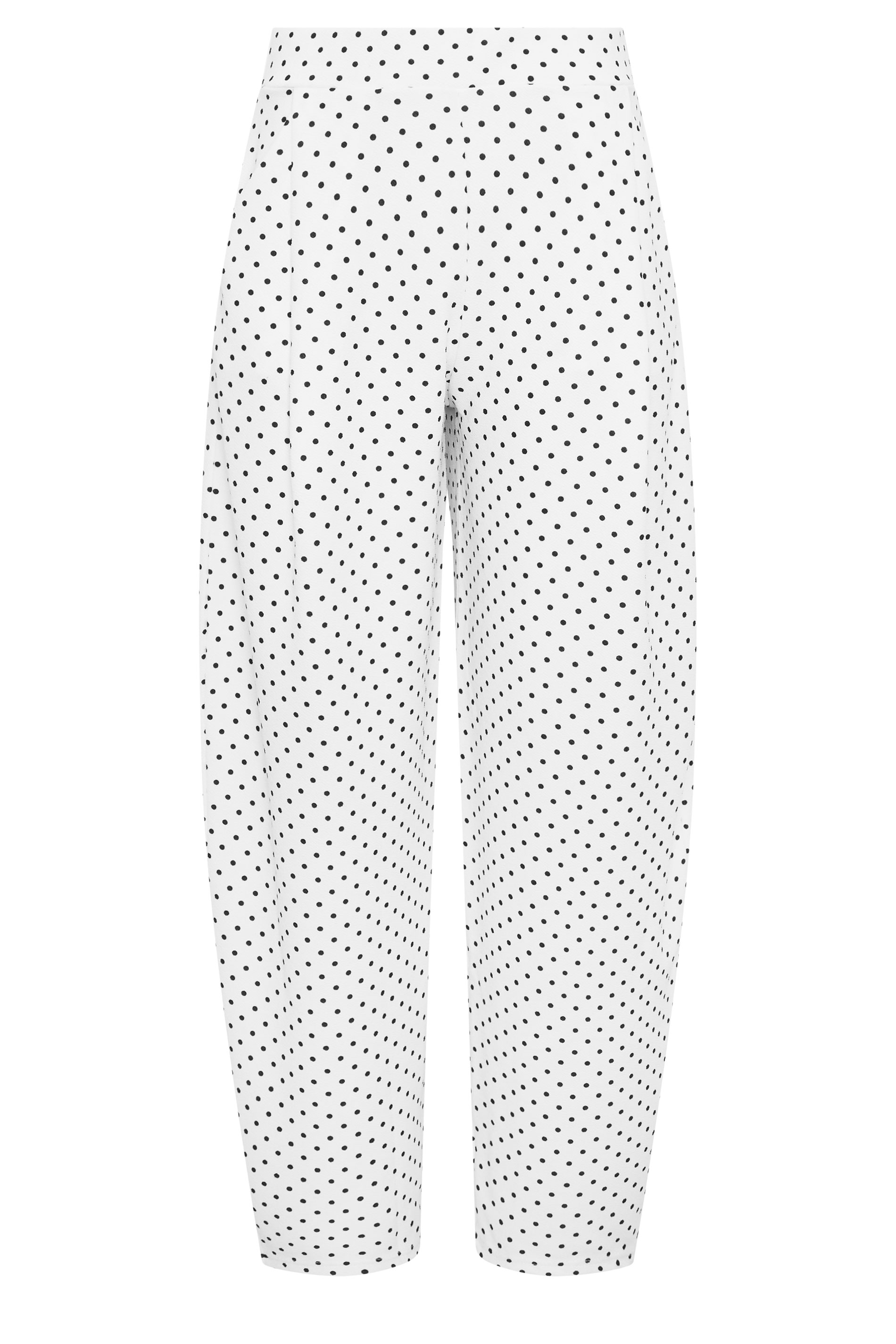 LTS Tall Women's White Polka Dot Barrel Leg Trousers | Long Tall Sally 7