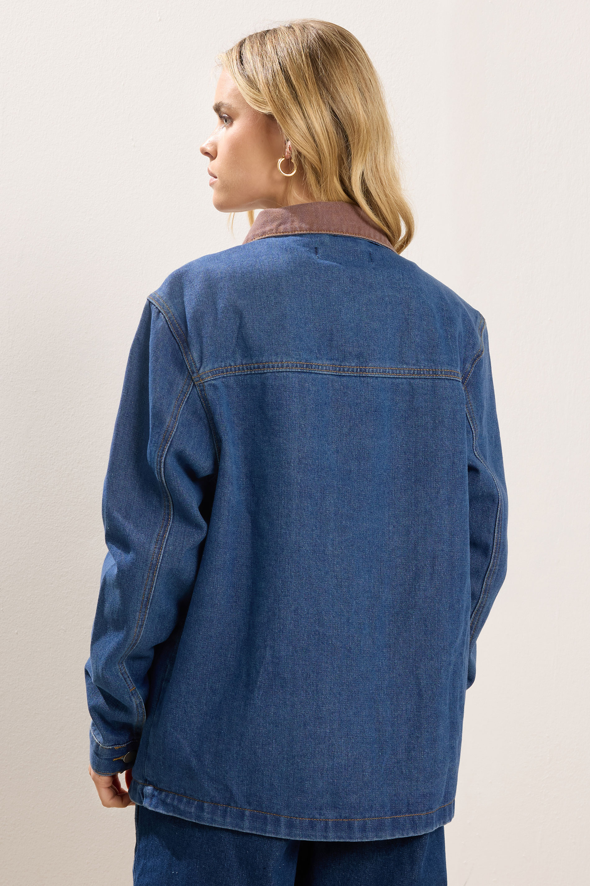 PixieGirl Petite Women's Denim Blue Cord Collar Jacket | PixieGirl 2