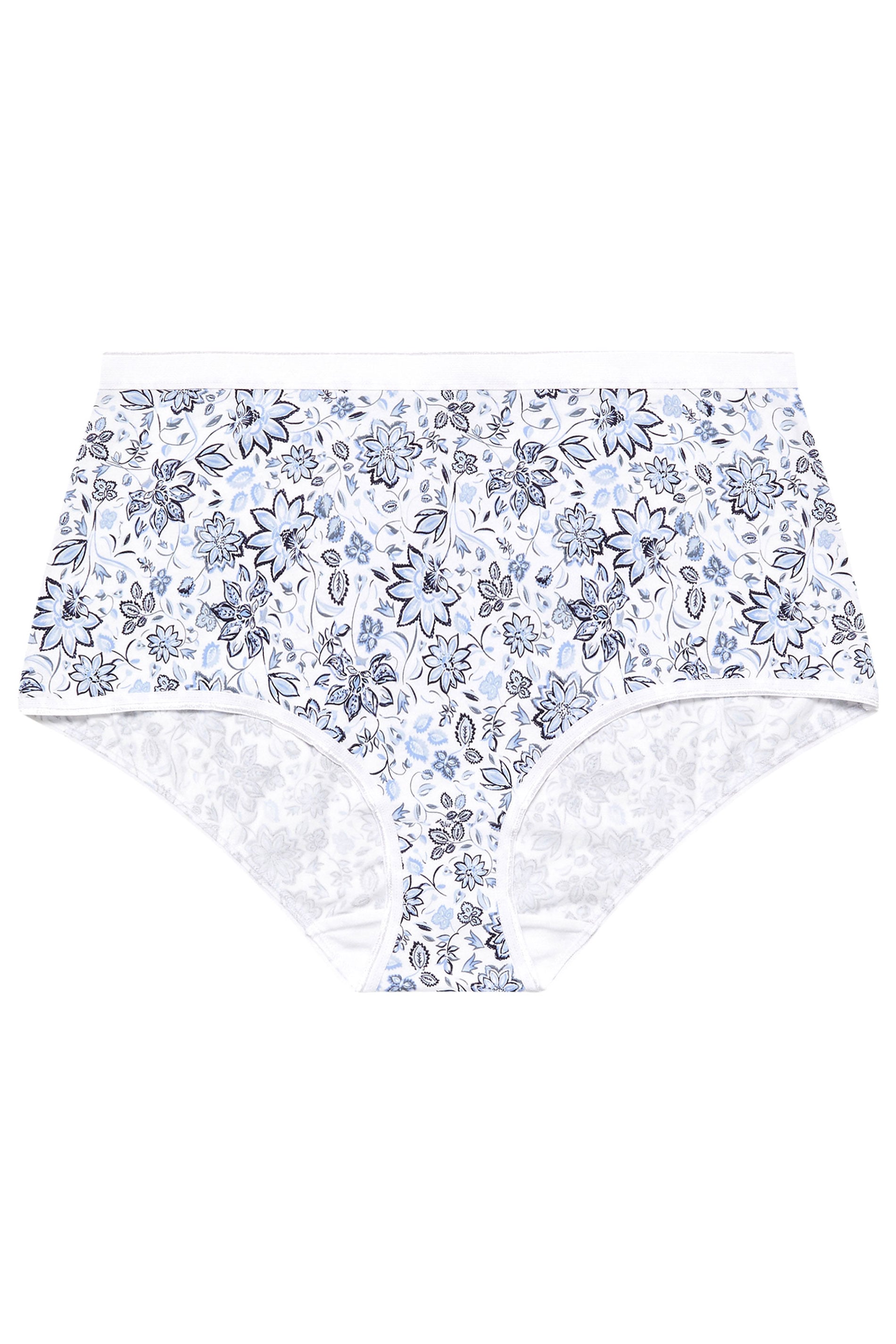 YOURSET 5 PACK Plus Size Navy Blue Floral Print Full Briefs | Yours Clothing 7