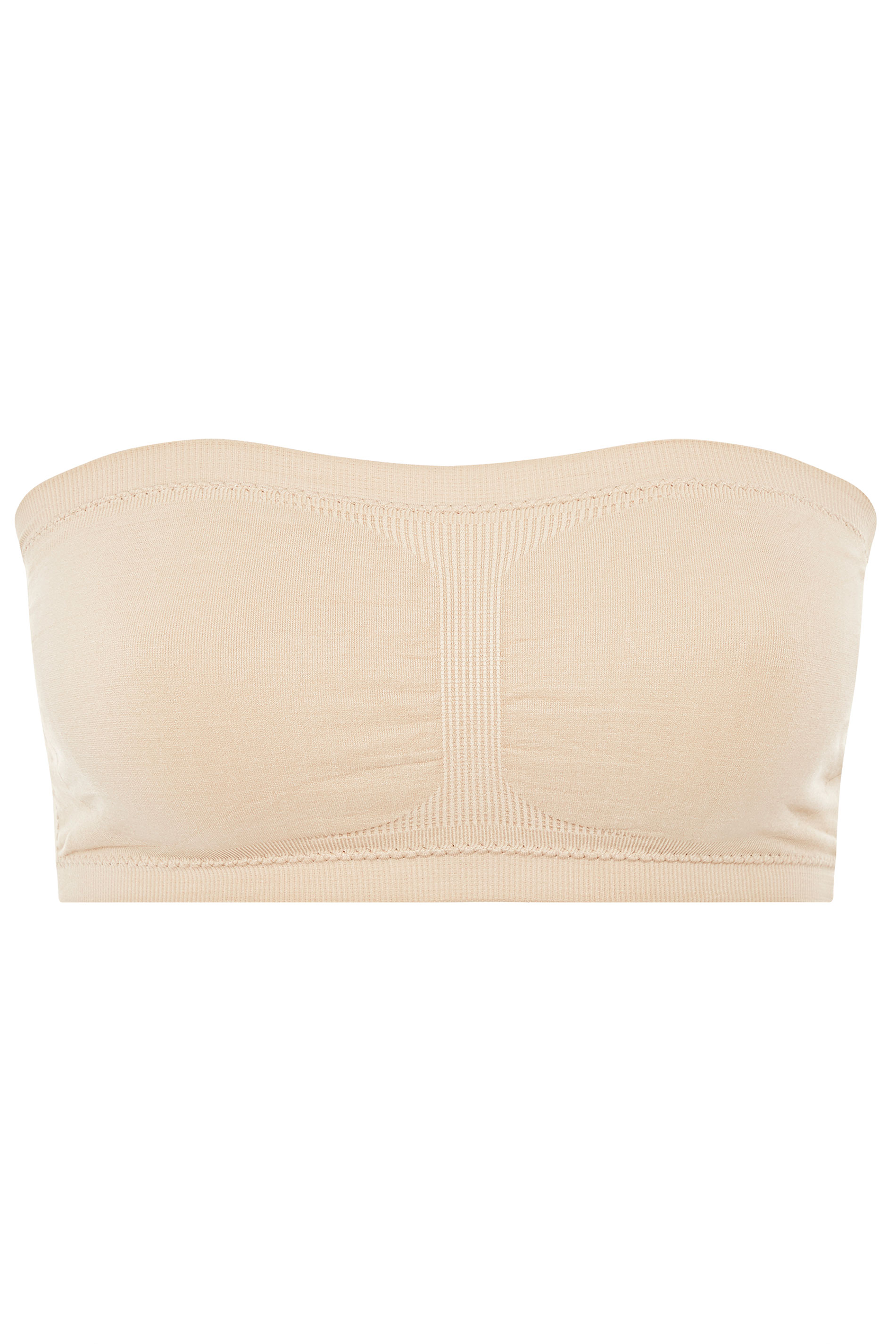 YOURS Plus Size Nude Seamless Padded Non-Wired Bandeau Bra | Yours Clothing 4