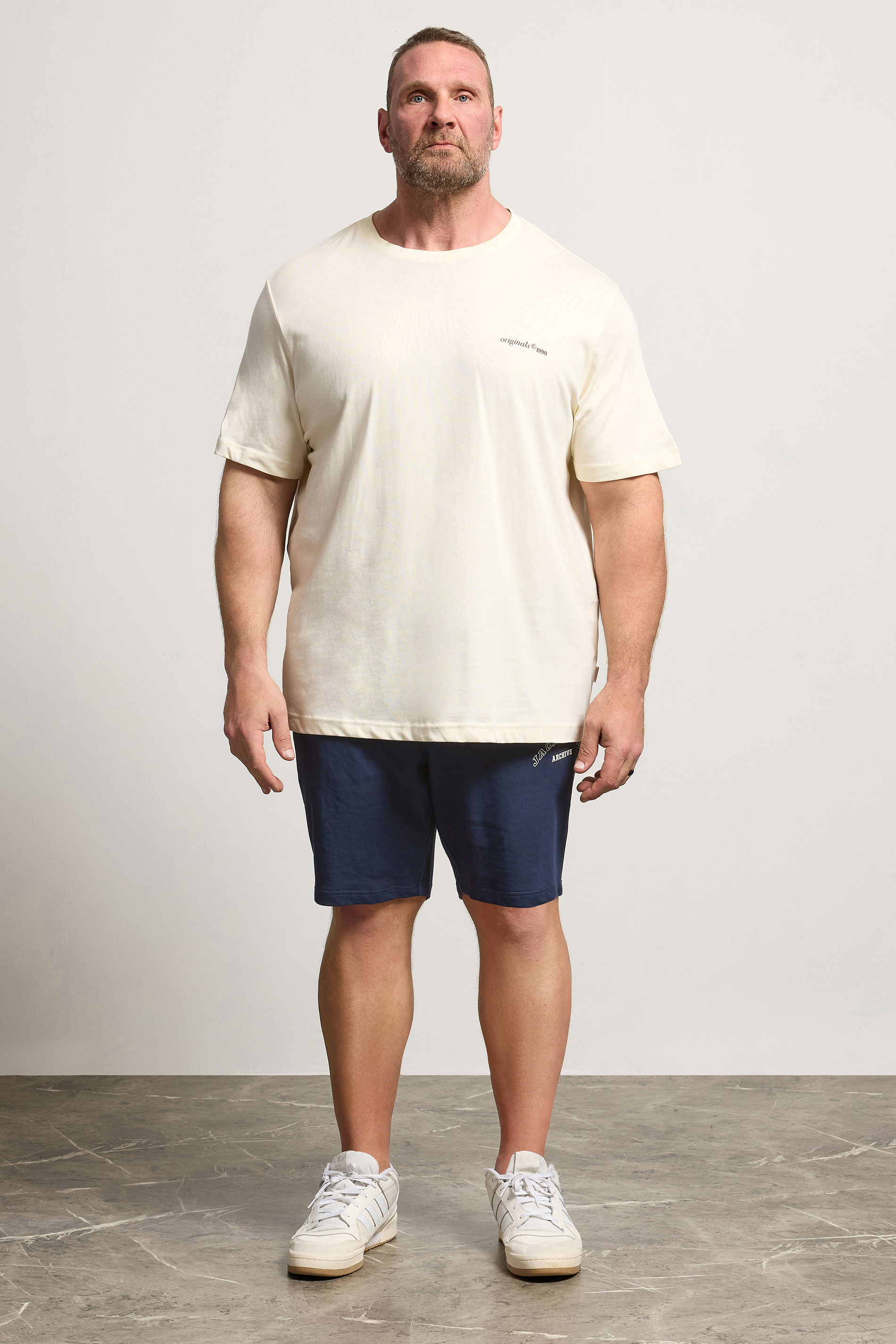 JACK & JONES Big & Tall Navy Blazer Blue Jogger Sweat Shorts | BadRhino 1
