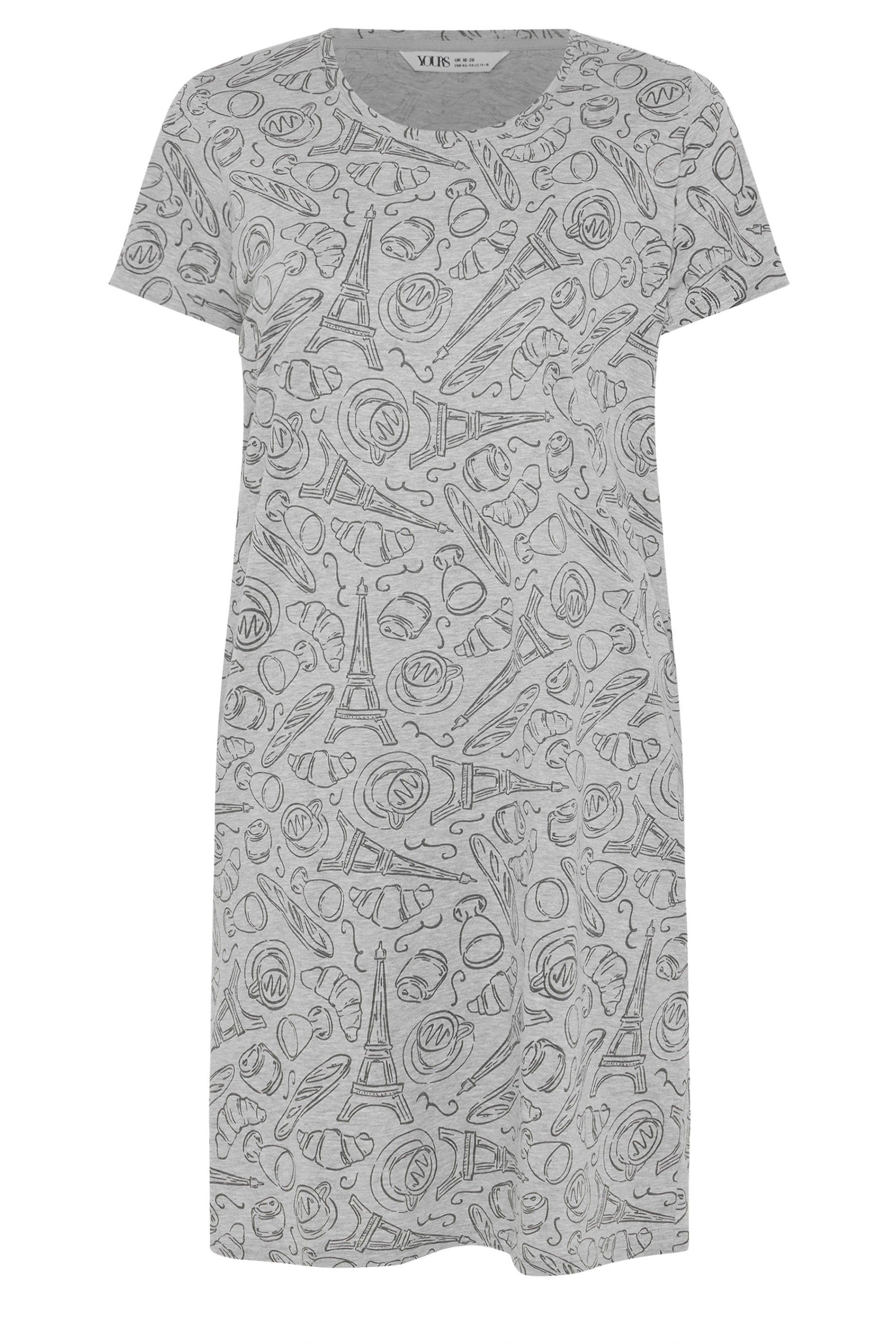 YOURSET Plus Size 2 PACK Green Paris Scene Nightdresses | Yours Clothing 8