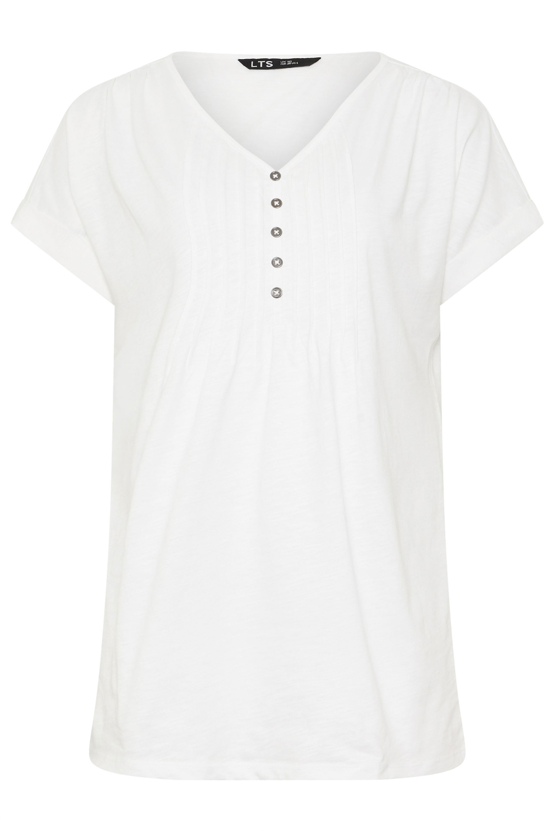 LTS Tall 2 PACK Black & White Cotton Henley Tops | Long Tall Sally 8