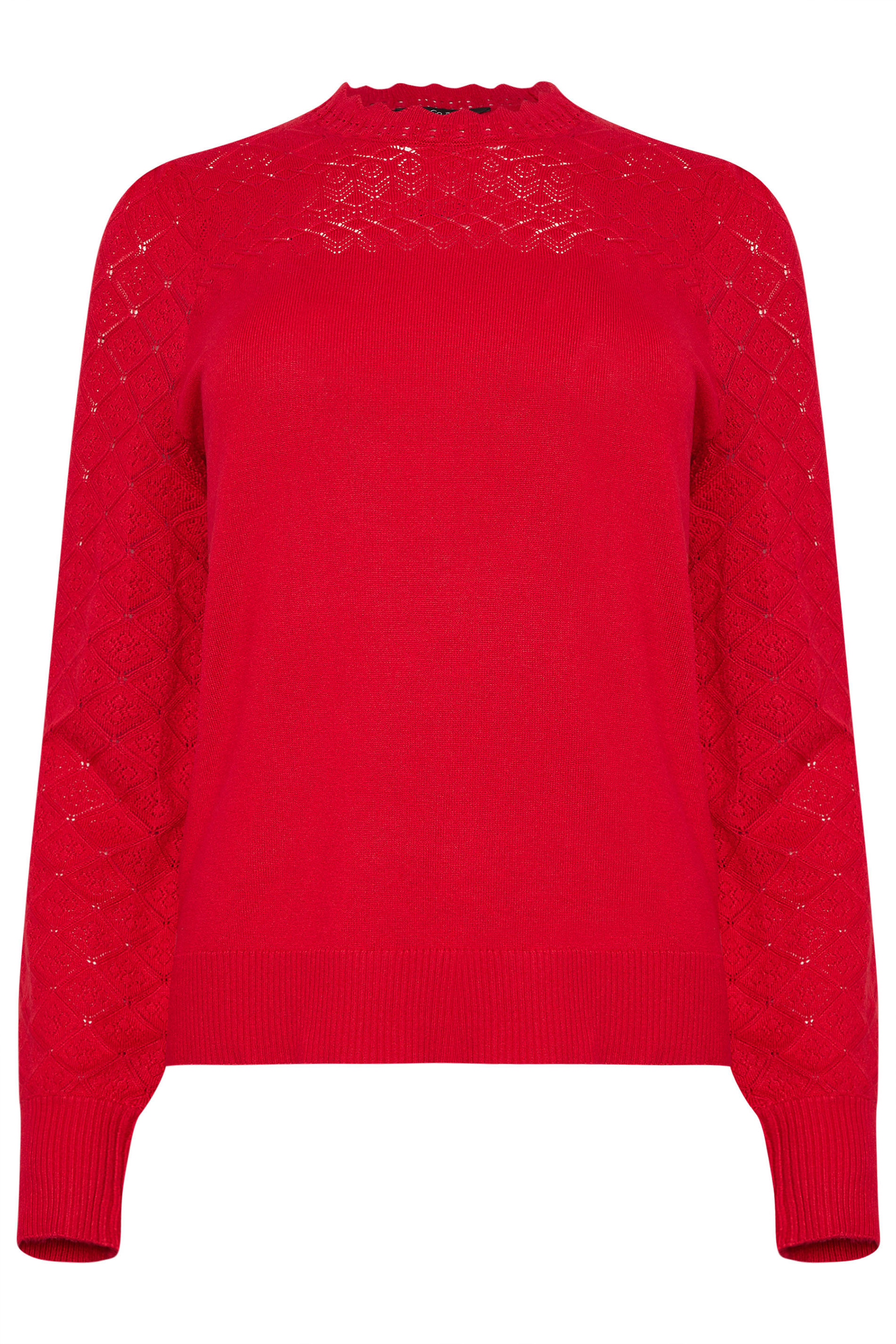 M&Co Red Pointelle Sleeve Jumper | M&Co 7