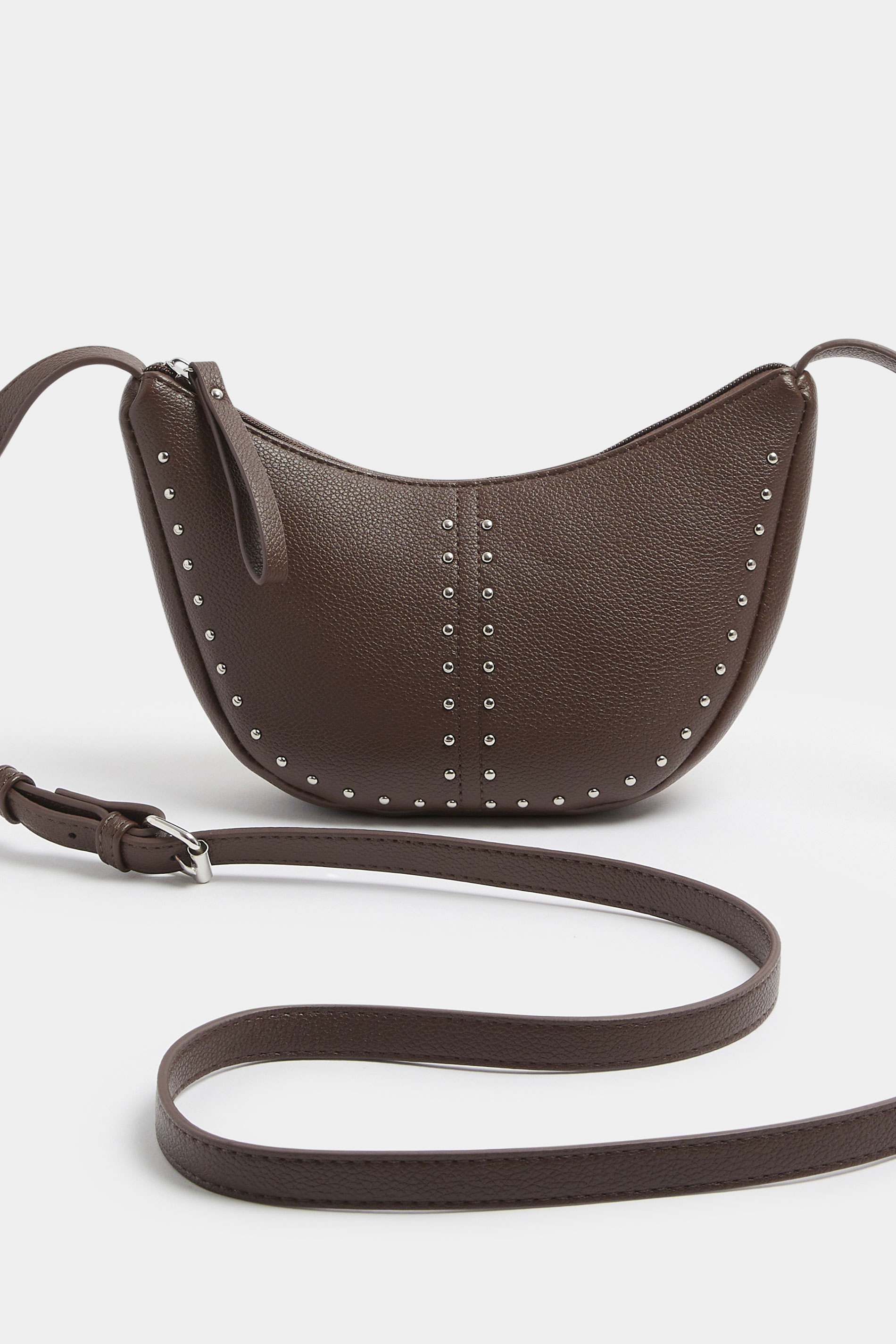 Brown Stud Detail Cross Body Bag | Yours Clothing 5