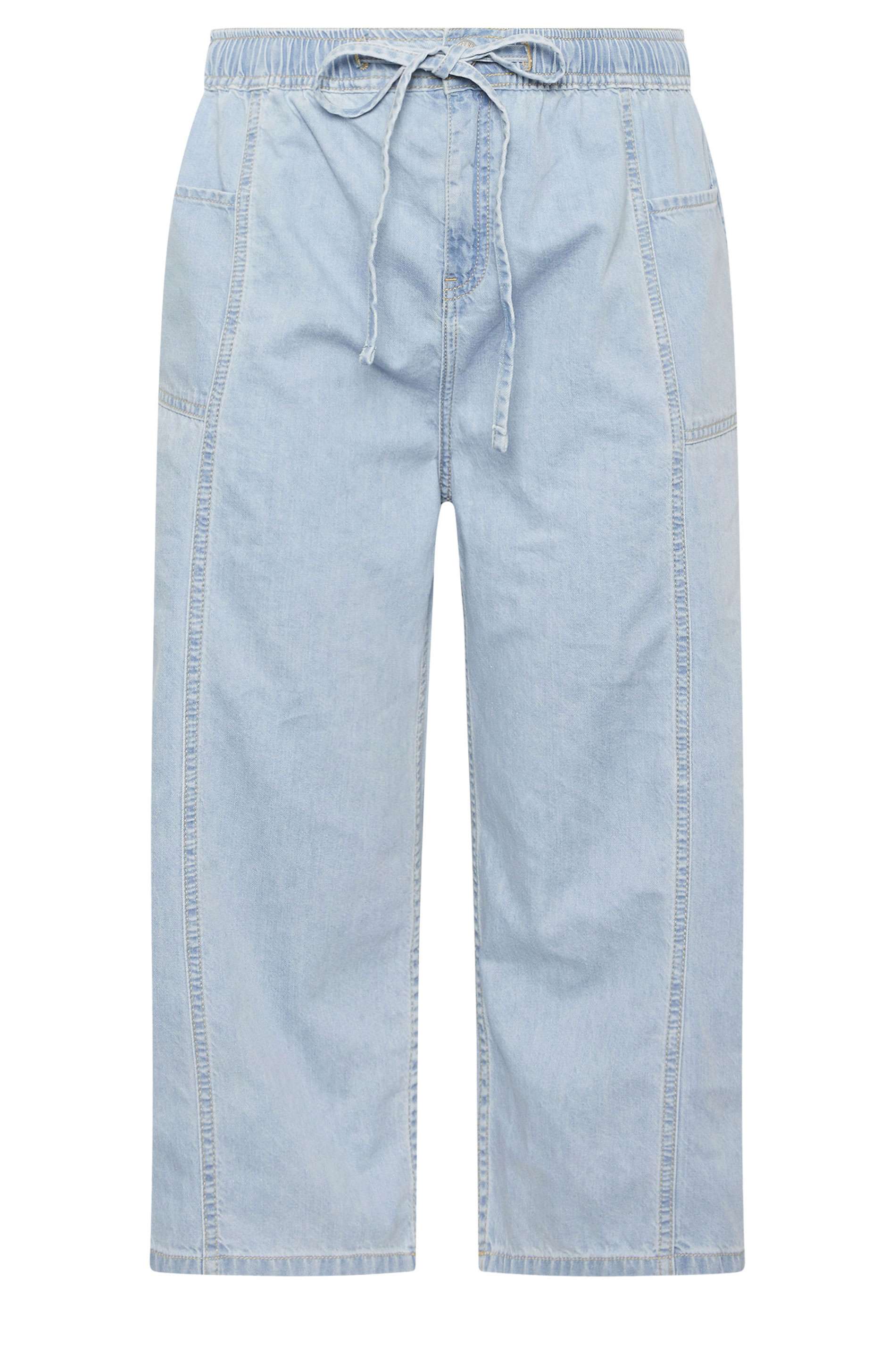 YOURS Plus Size Bleached Blue Cropped Jeans | Yours Clothing 5