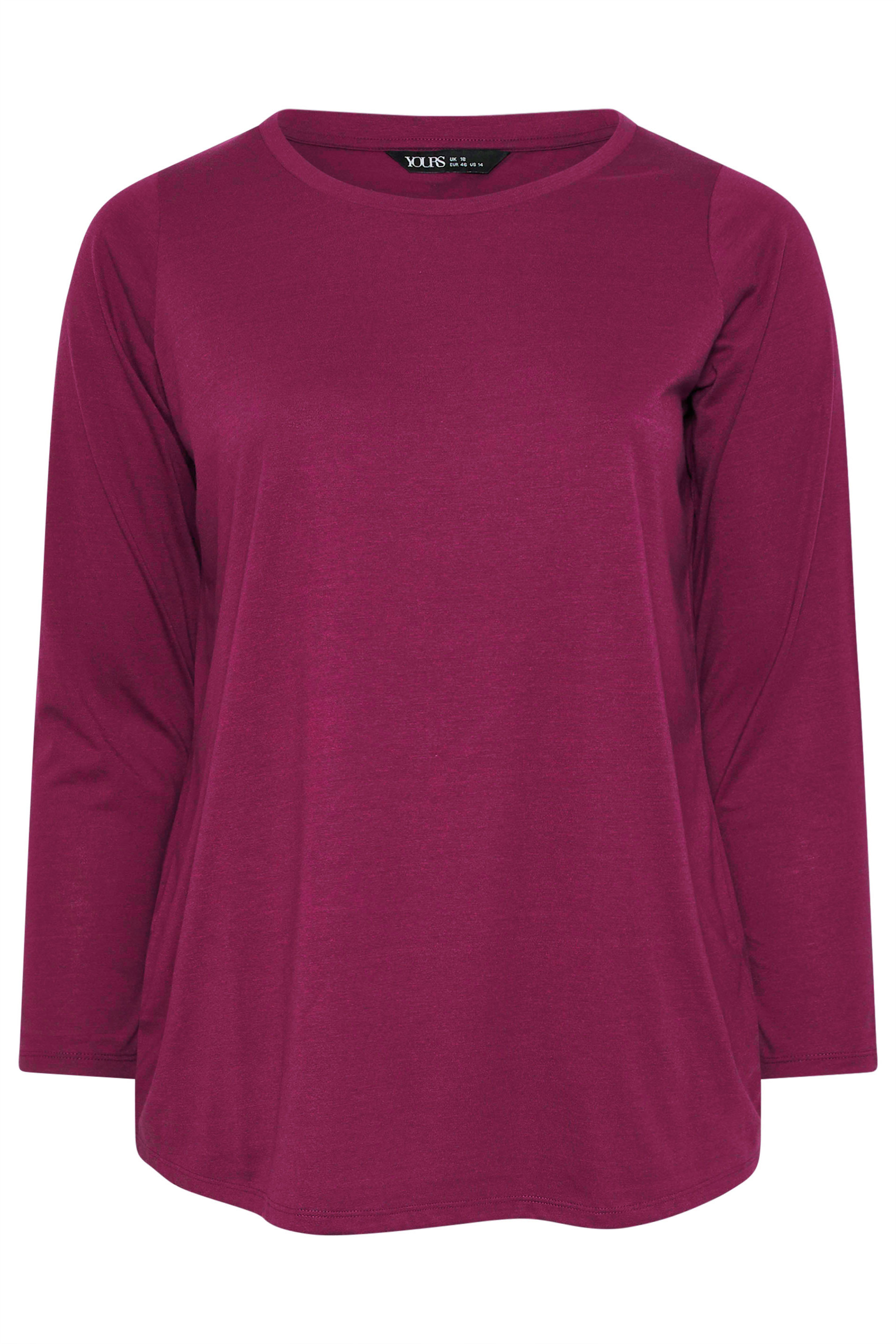 YOURS Plus Size 3 PACK Dark Pink Core T-Shirt Essentials Set | Yours Clothing 12