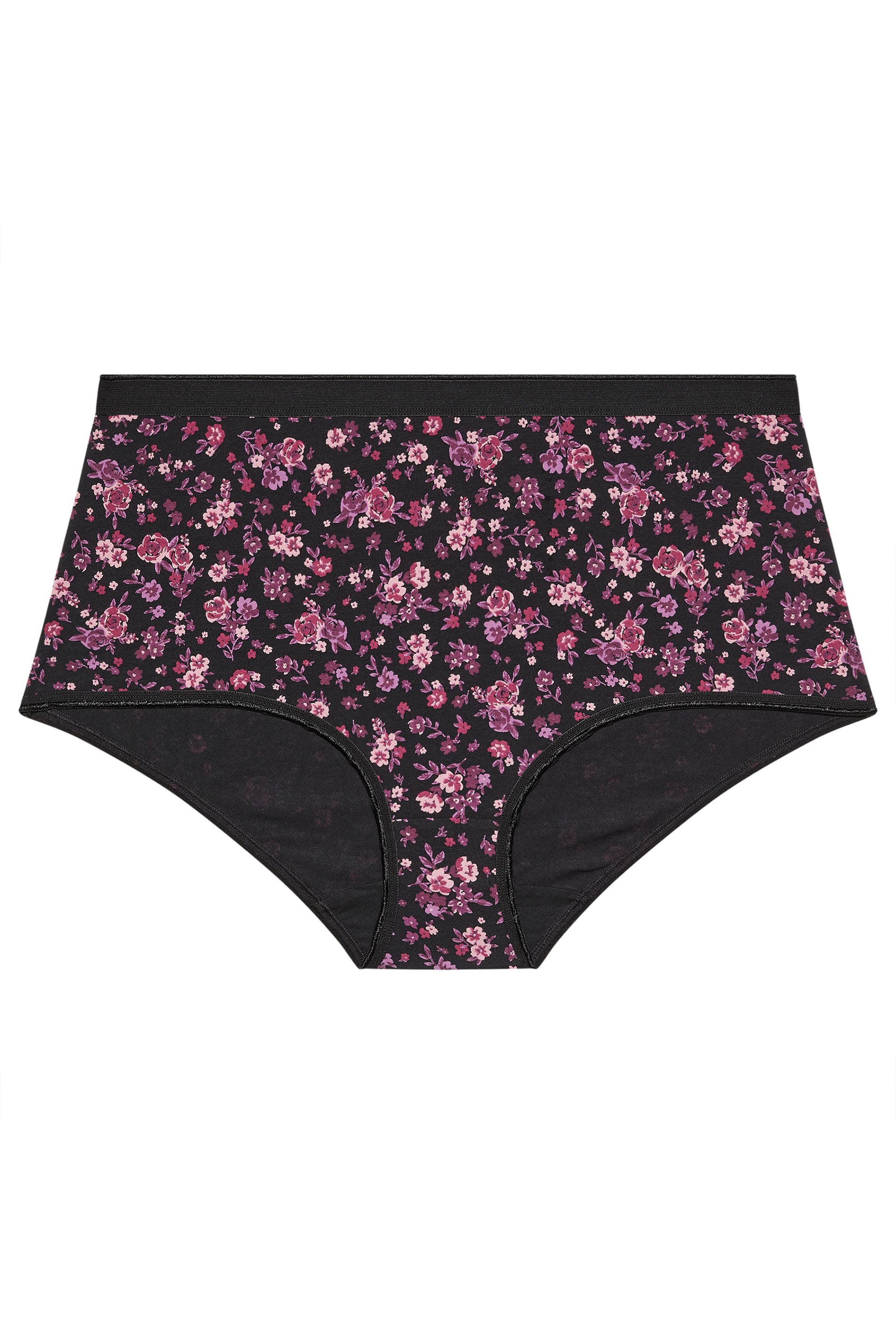 YOURSET 5 PACK Plus Size Burgundy Red Floral Full Briefs | Yours Clothing 6