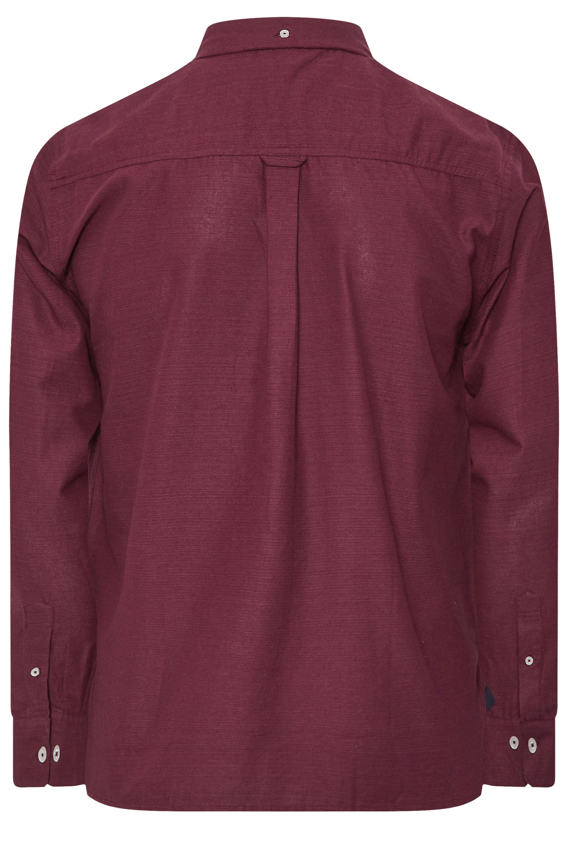 BadRhino Big & Tall Burgundy Red Long Sleeve Slub Shirt | BadRhino 8