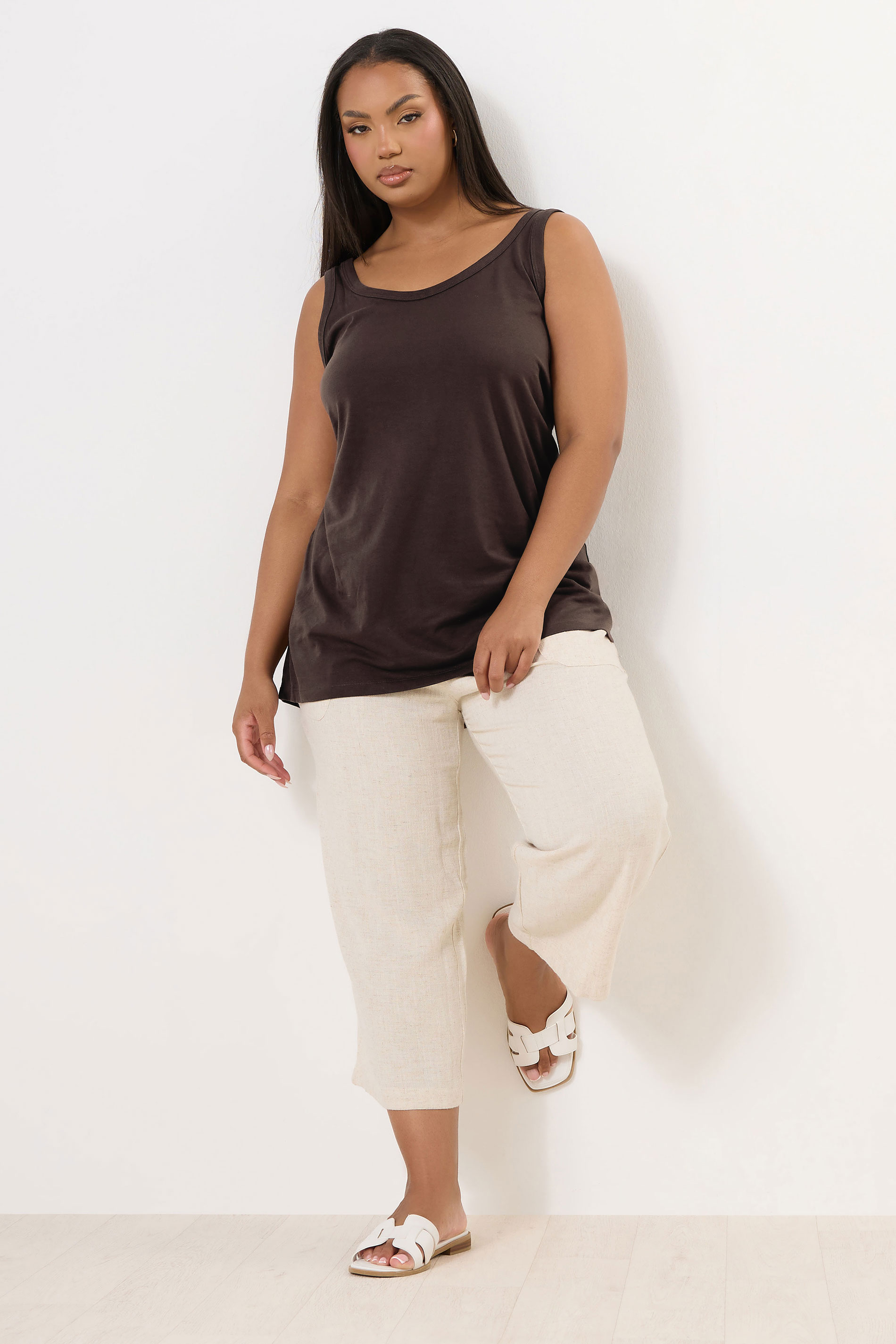 YOURS Plus Size 3 PACK Chocolate Brown Core T-Shirt Essentials Set | Yours Clothing 4