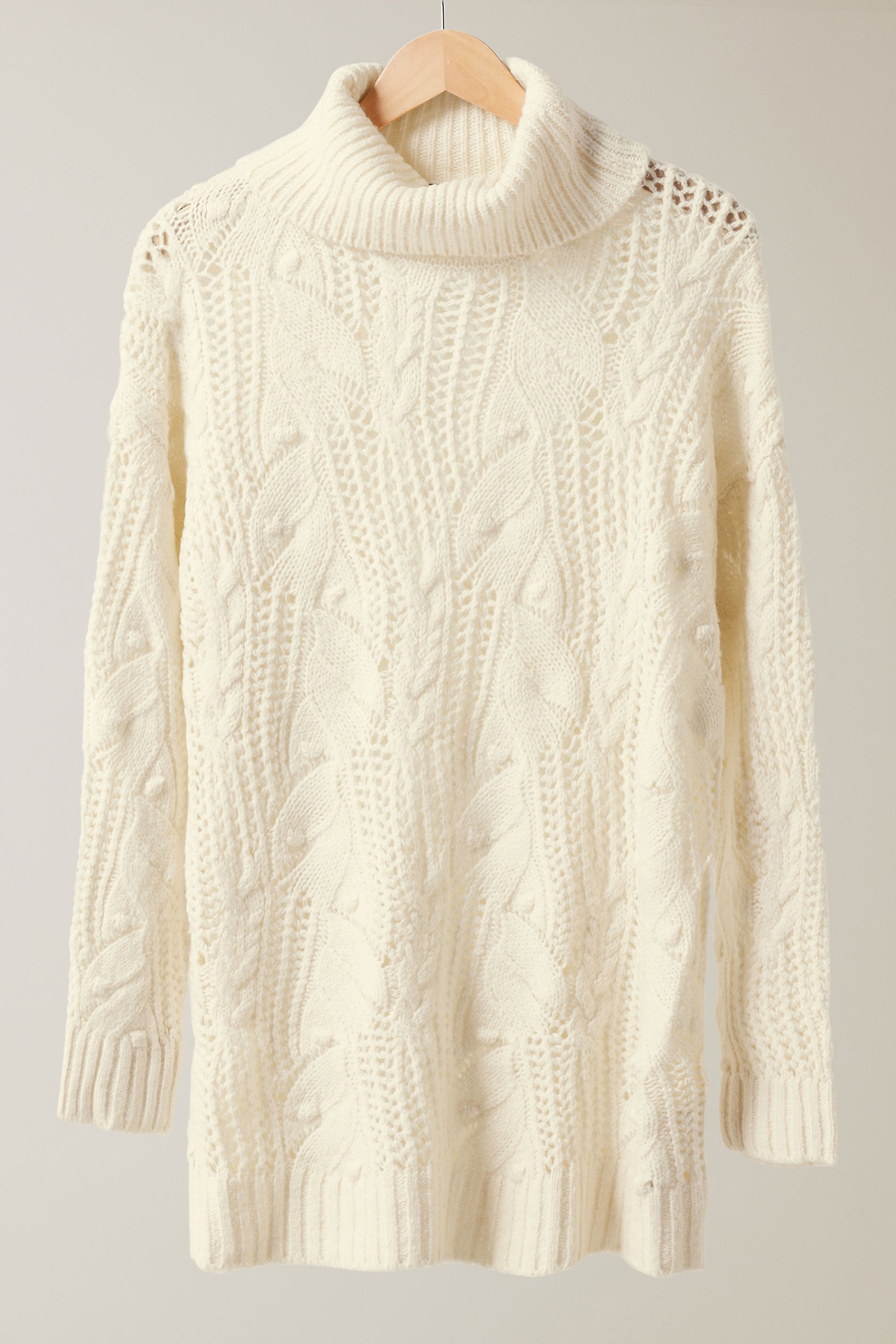 EVANS Plus Size White Roll Neck Stitch Detailing Knitted Jumper | Evans 6