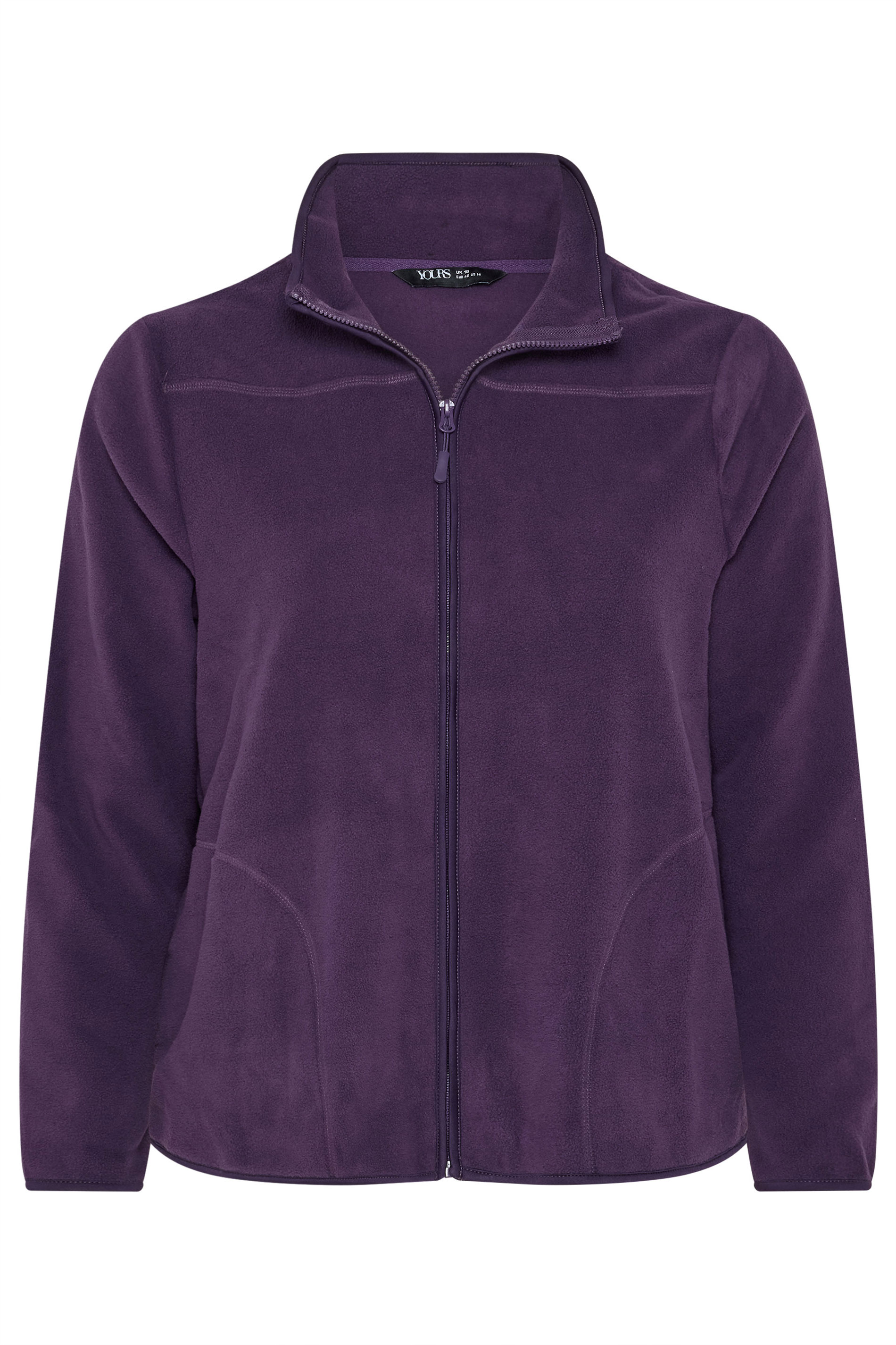 YOURS Curve Purple Fleece Jacket | Yours Clothing 5