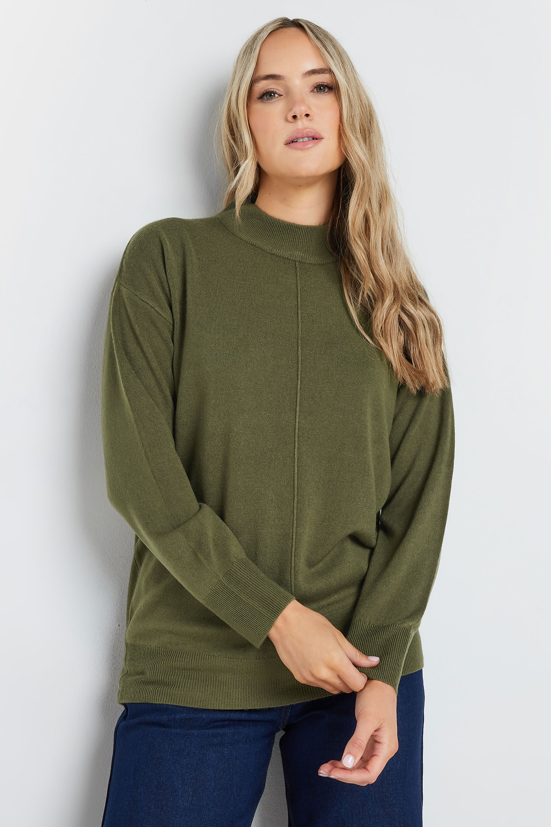 LTS Tall Olive Green Turtle Neck Jumper | Long Tall Sally 3